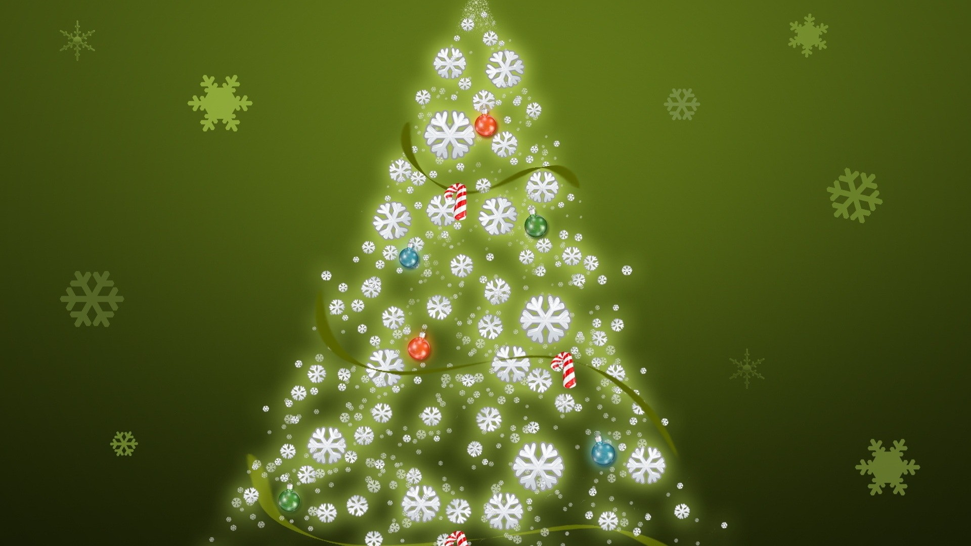 1920x1080 Christmas Tree Green Background Desktop Wallpaper