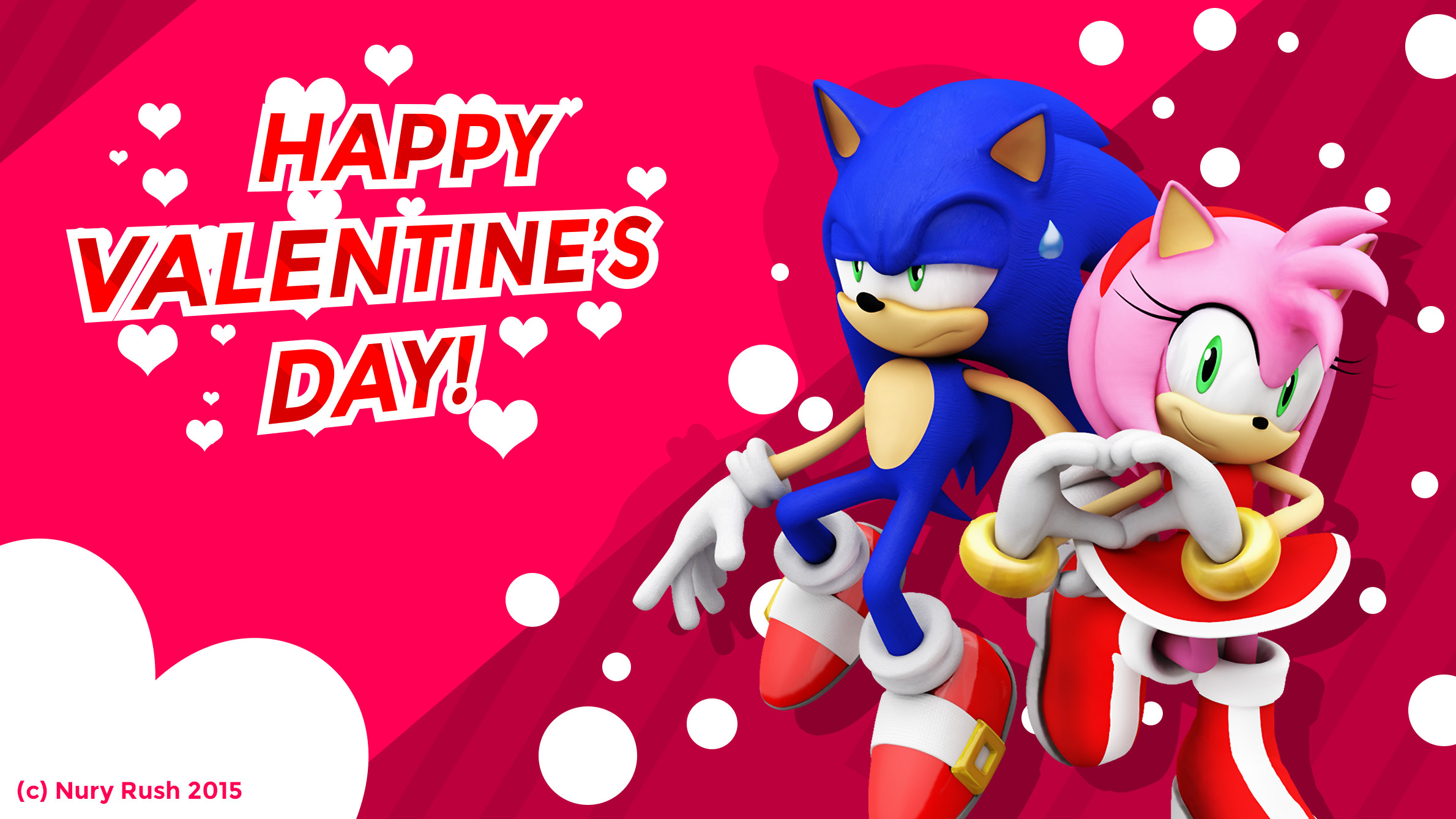 Happy Valentine's Day Sonic And Amy Wallpaper! by NuryRush.