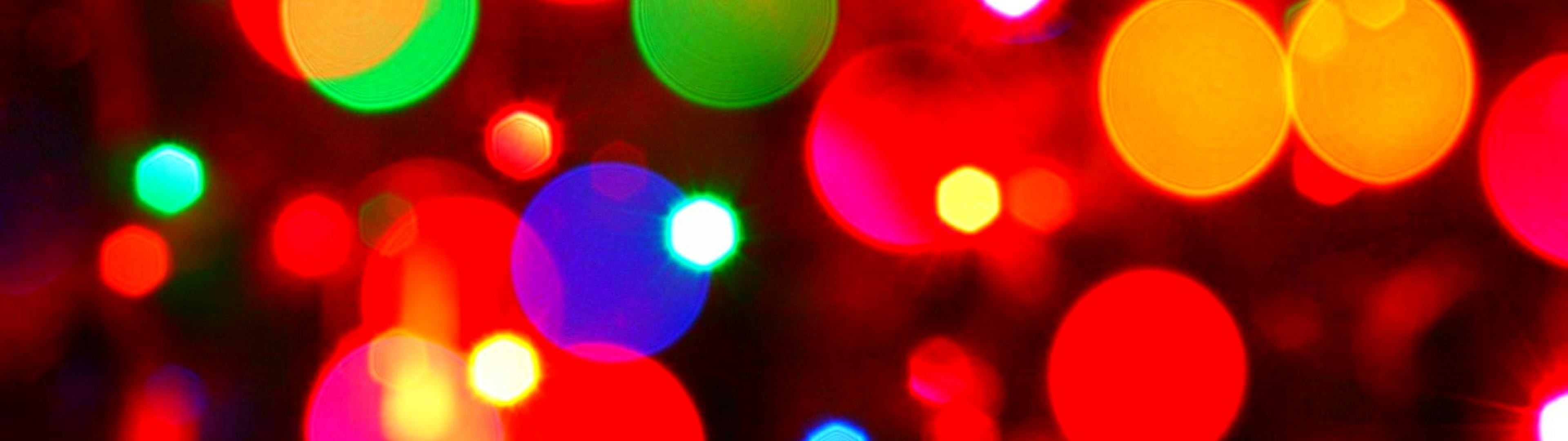 3840x1080 lights christmas bokeh HD Wallpaper Christmas New Year 242452 