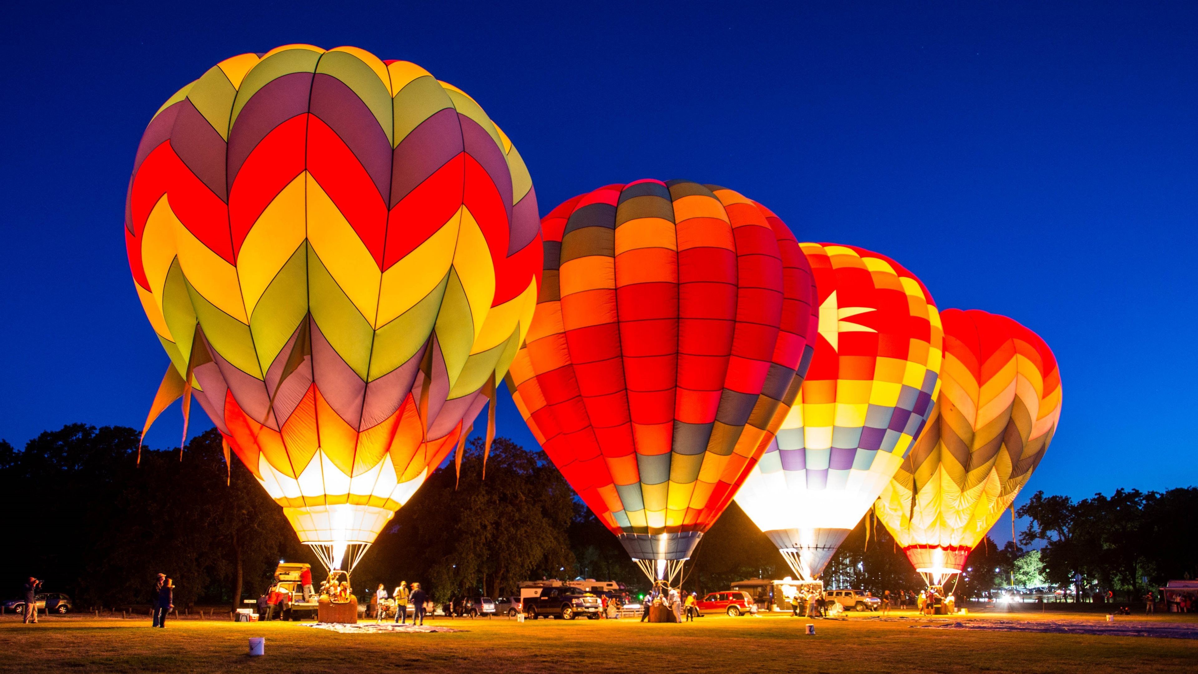 3840x2160 beautiful colorful hot air balloons with fire full hd wallpaper