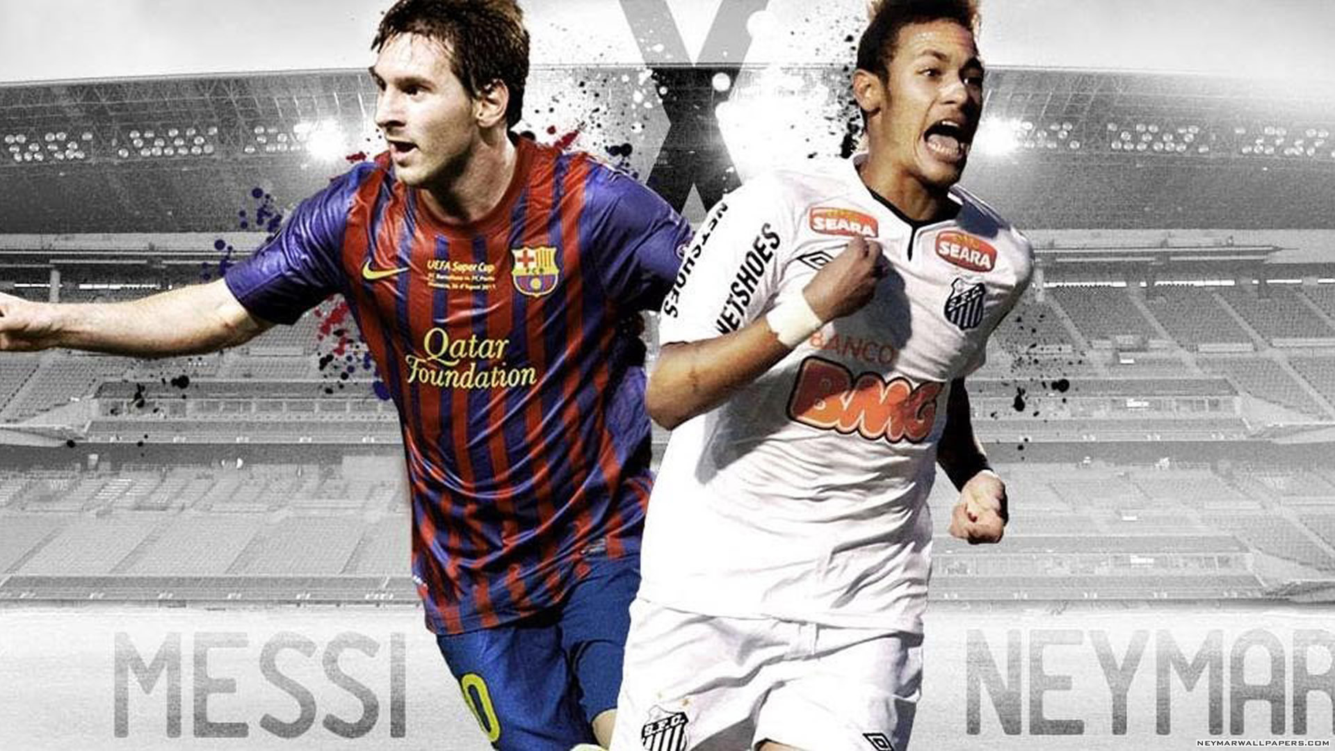1920x1080 Neymar and Messi wallpaper