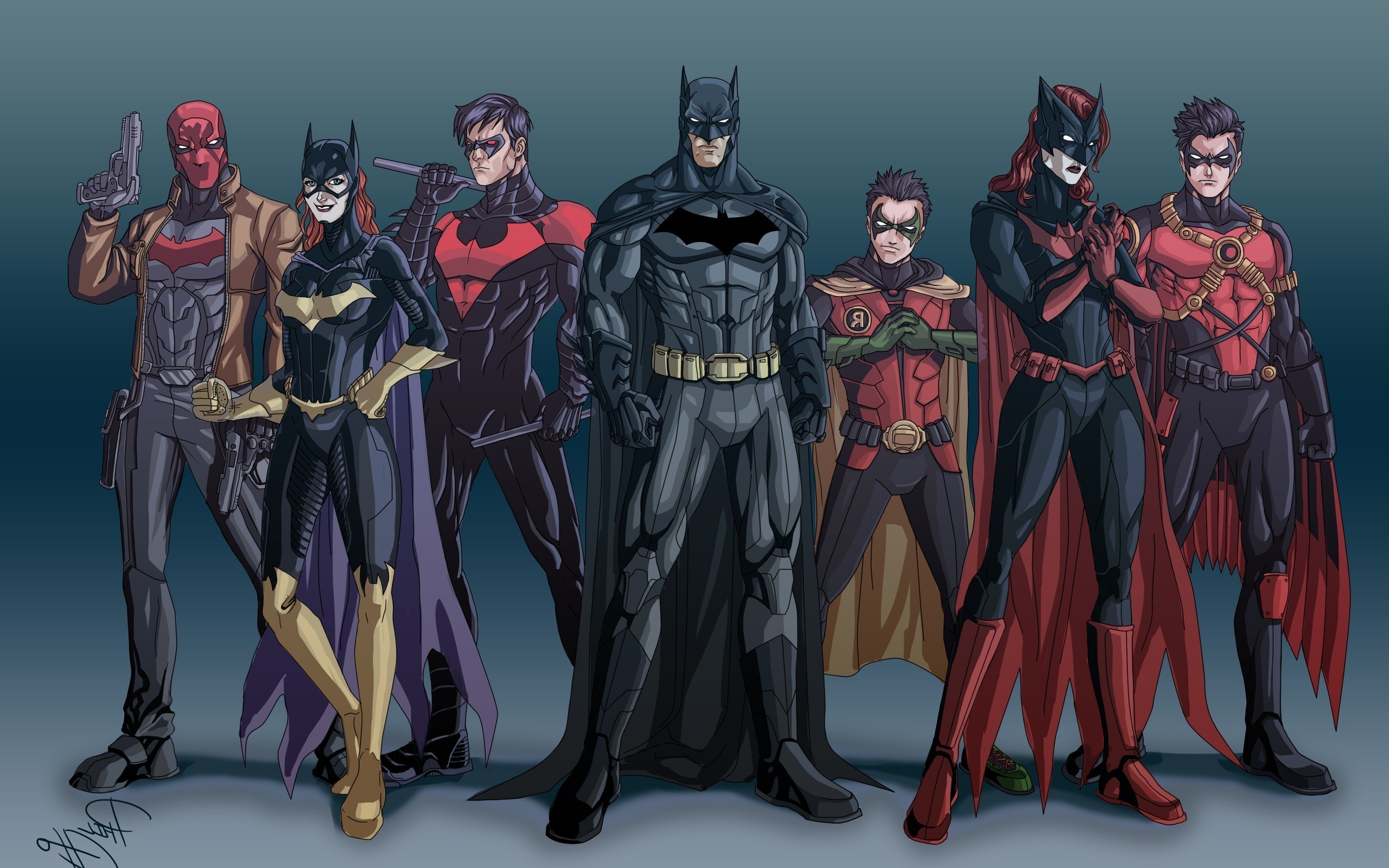 2560x1600 Batman, Batwoman, Robin (character), Batgirl, Red Robin, Nightwing,