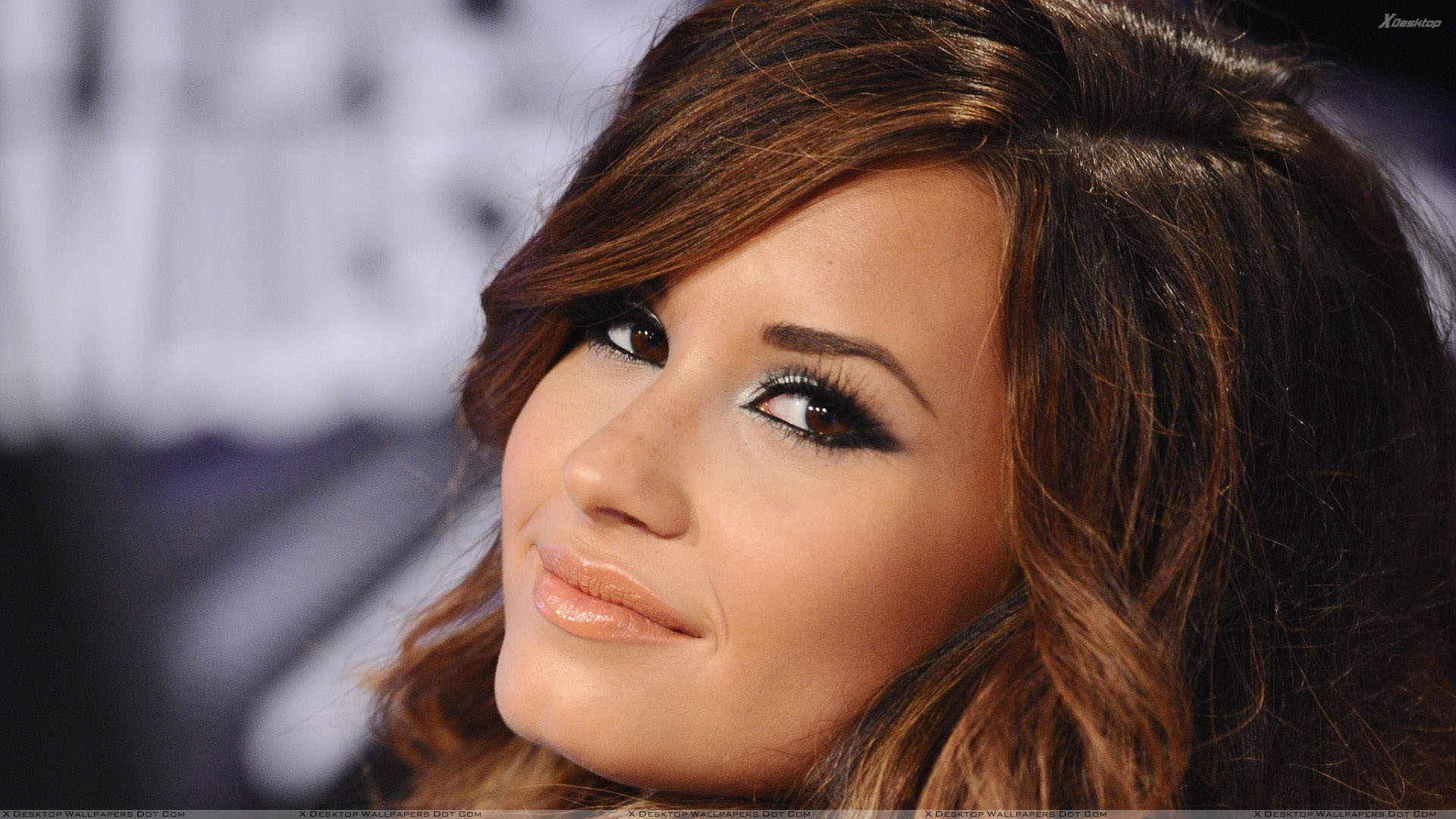 1920x1080 You are viewing wallpaper titled "Demi Lovato Looking Back Face Closeup ...