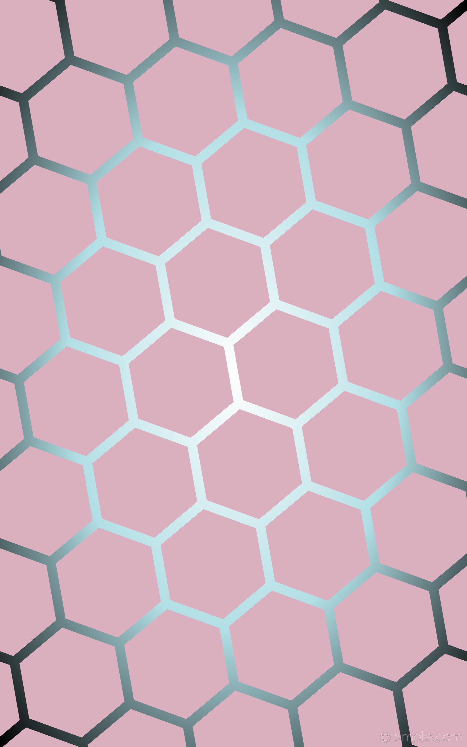 1800x2880 wallpaper hexagon blue pink black white glow gradient powder blue #dbb0be  #ffffff #b0e0e6