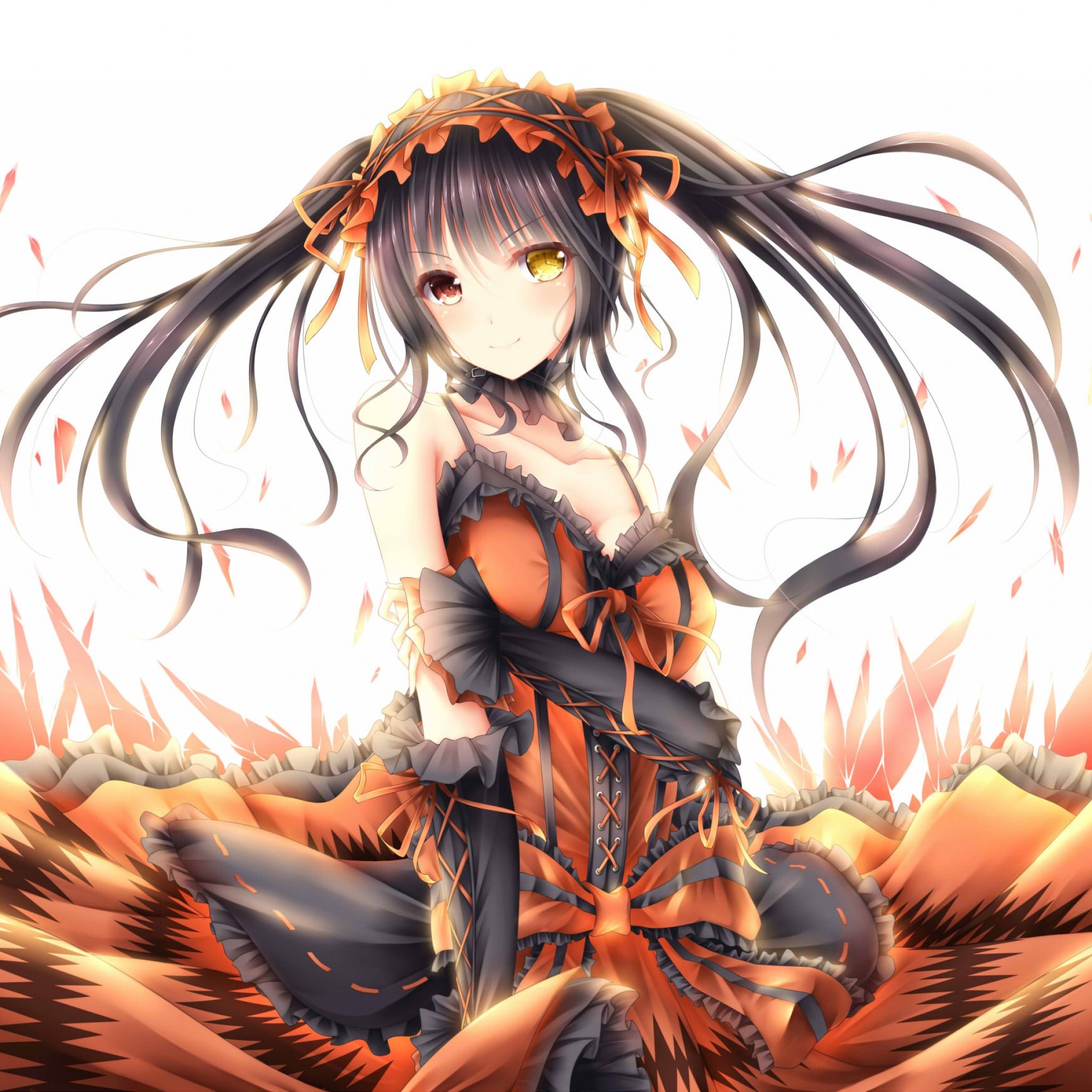 2048x2048 Preview wallpaper date a live, anime, girl, dress 