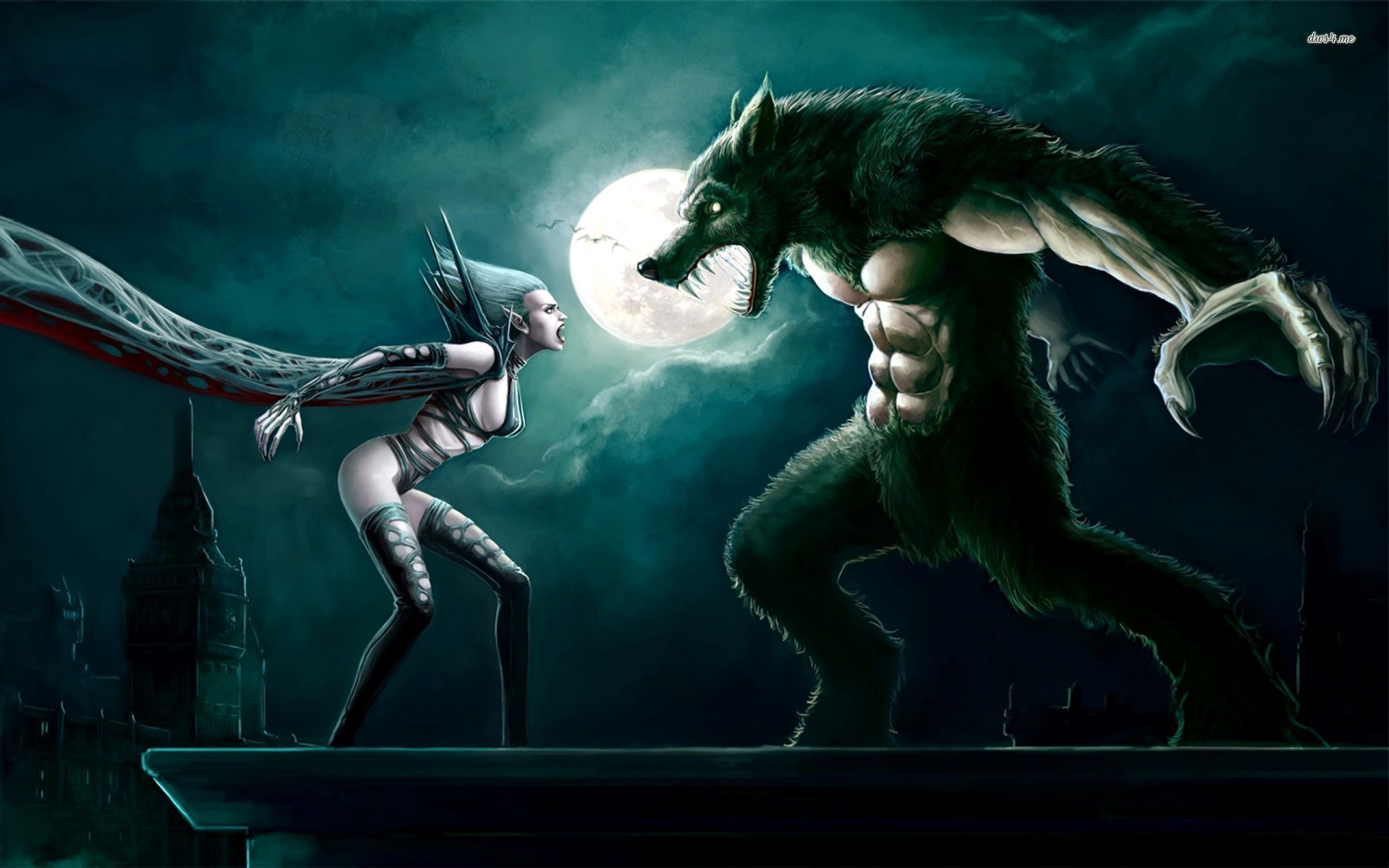 1920x1200 ... Vampire vs werewolf wallpaper  ...