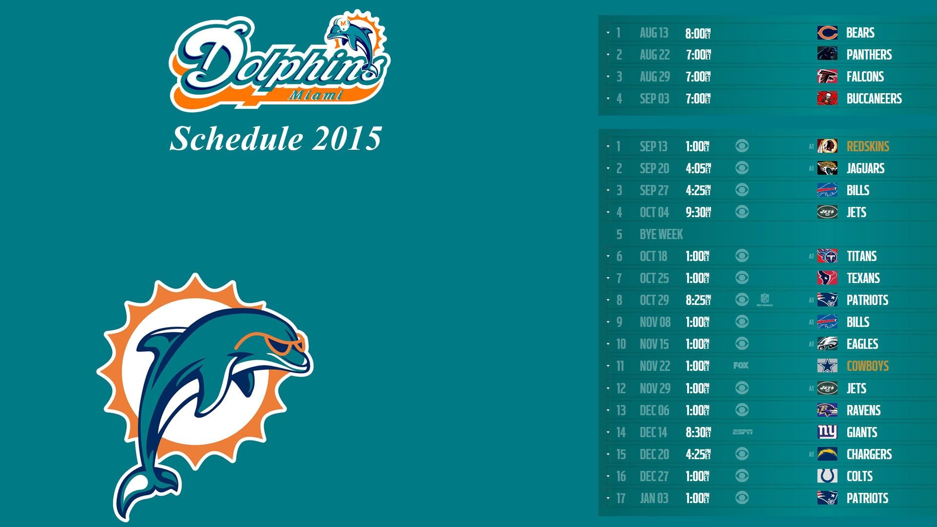 1920x1080 Miami dolphins schedule 2015 – Free full hd wallpapers for 1080p .