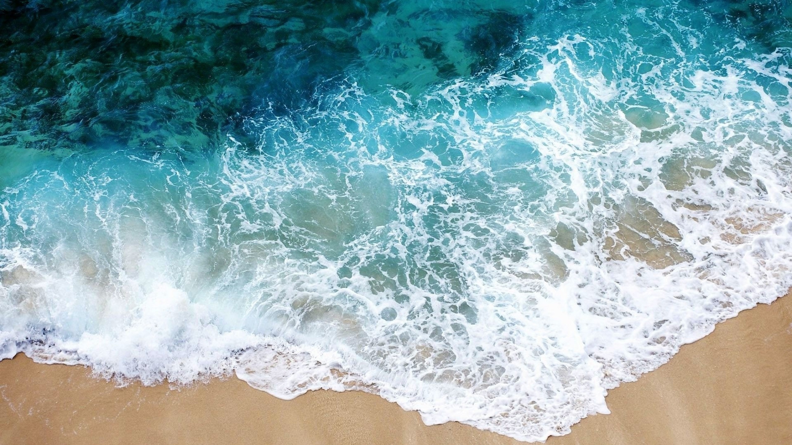 2560x1440 Download  Beach, Sea, Sand, Water, Transparent, Purity, Freshness,  Foam Wallpaper, Background Mac iMac 27
