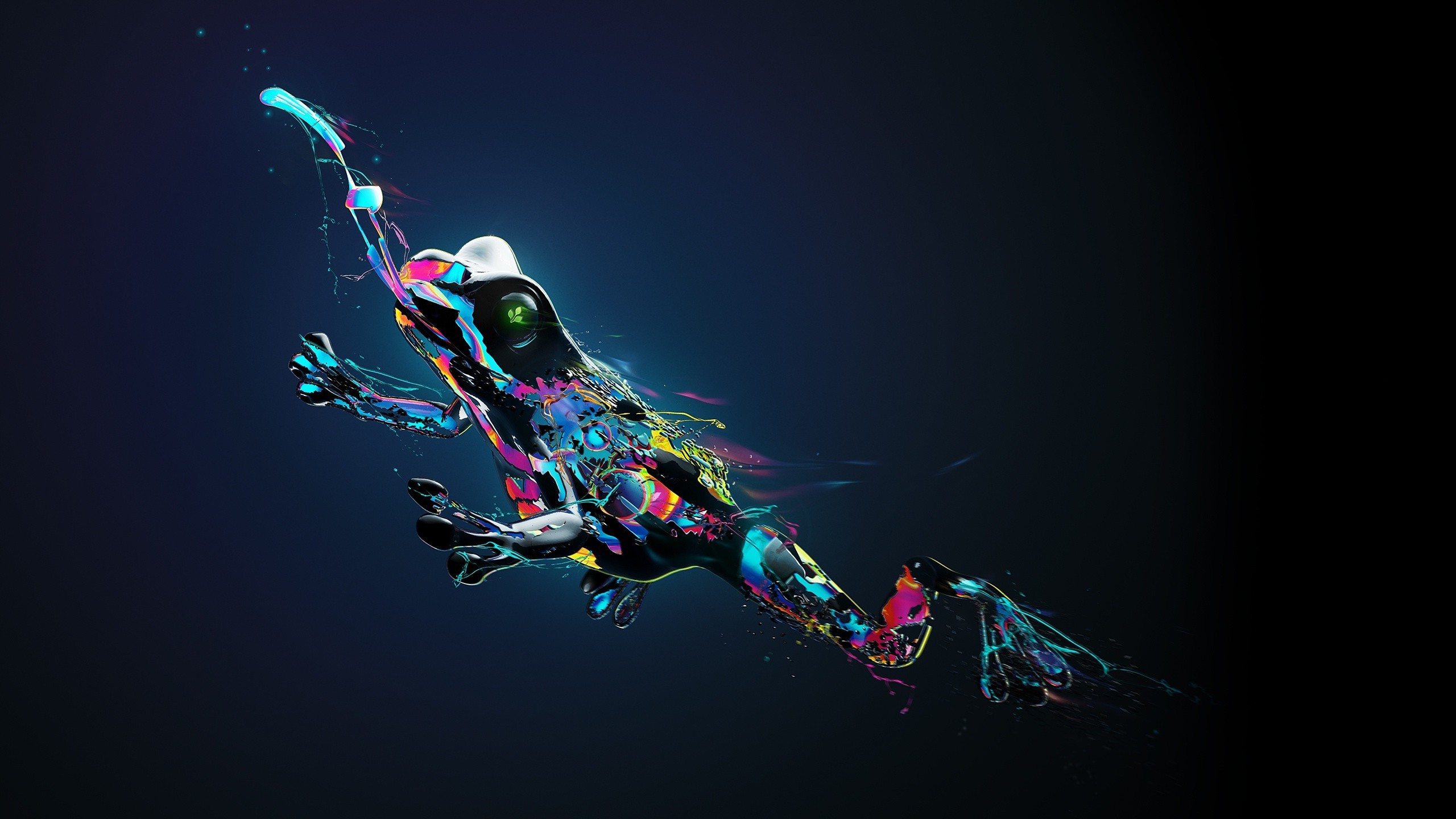 2560x1440 frog, Animals, Digital Art, Tongues, Paint Splatter Wallpapers HD / Desktop  and Mobile Backgrounds