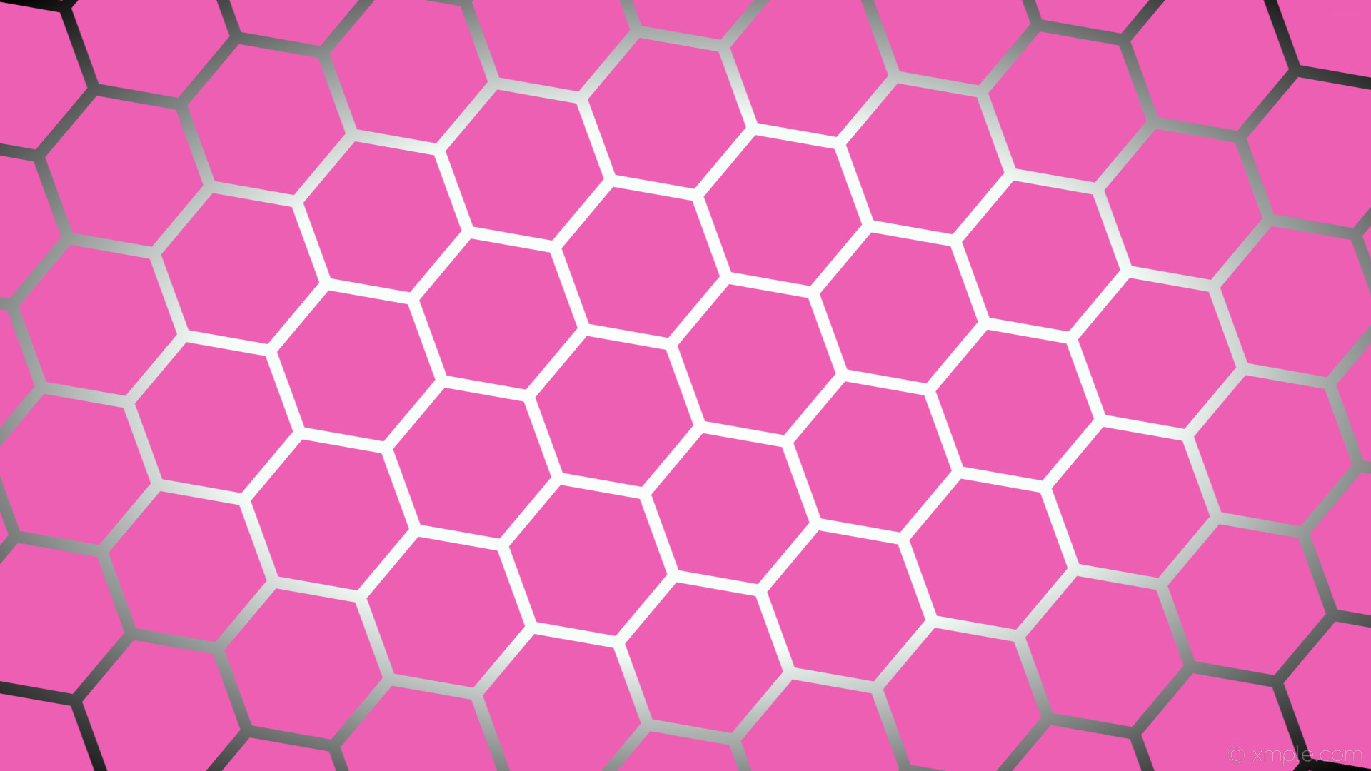 1920x1080 wallpaper black white gradient glow pink hexagon mint cream #ed5fb3 #ffffff  #f5fffa diagonal