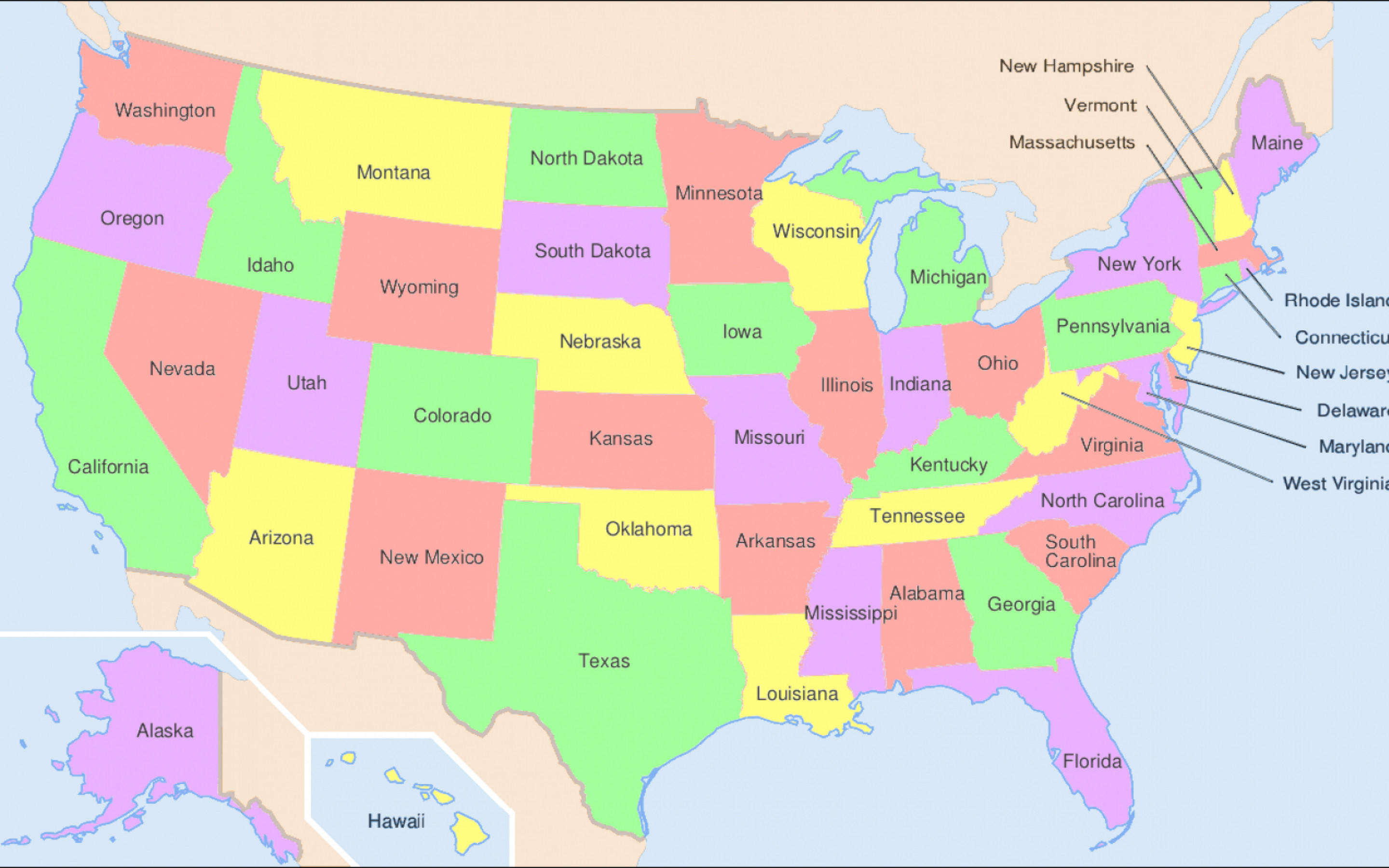 2880x1800 USA Map HD Wallpaper