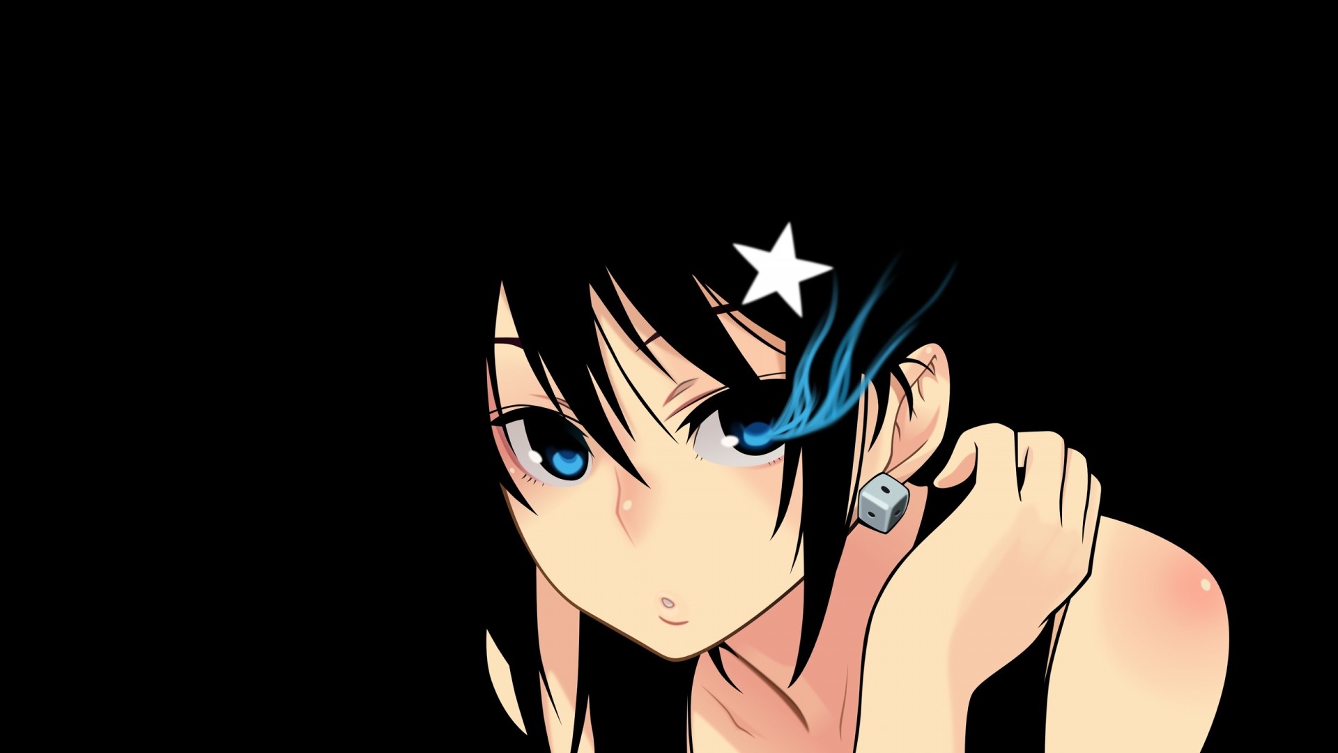 dark, anime girls, anime, black background, face - wallpaper #220447  (1920x1080px) on