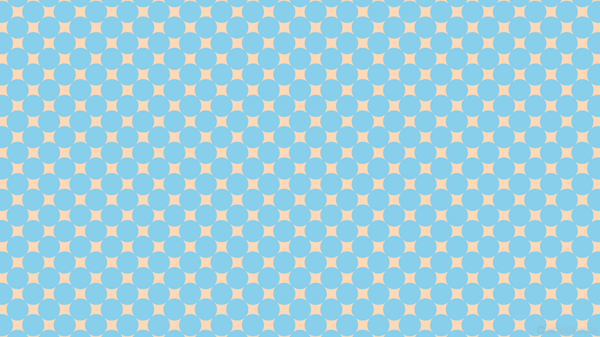 1920x1080 wallpaper blue spots polka dots yellow peach puff sky blue #ffdab9 #87ceeb  315Â°
