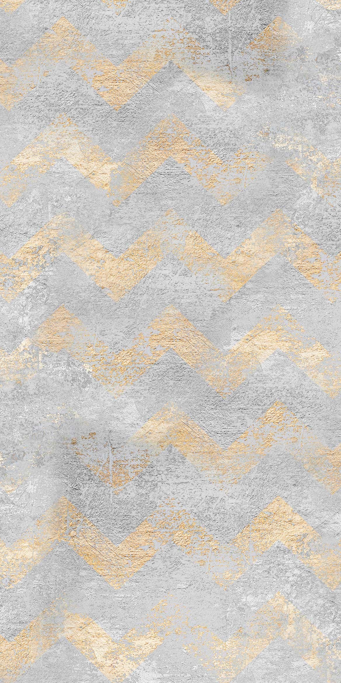 1168x2336 Shimmer chevron wallpaper in gold (detail)