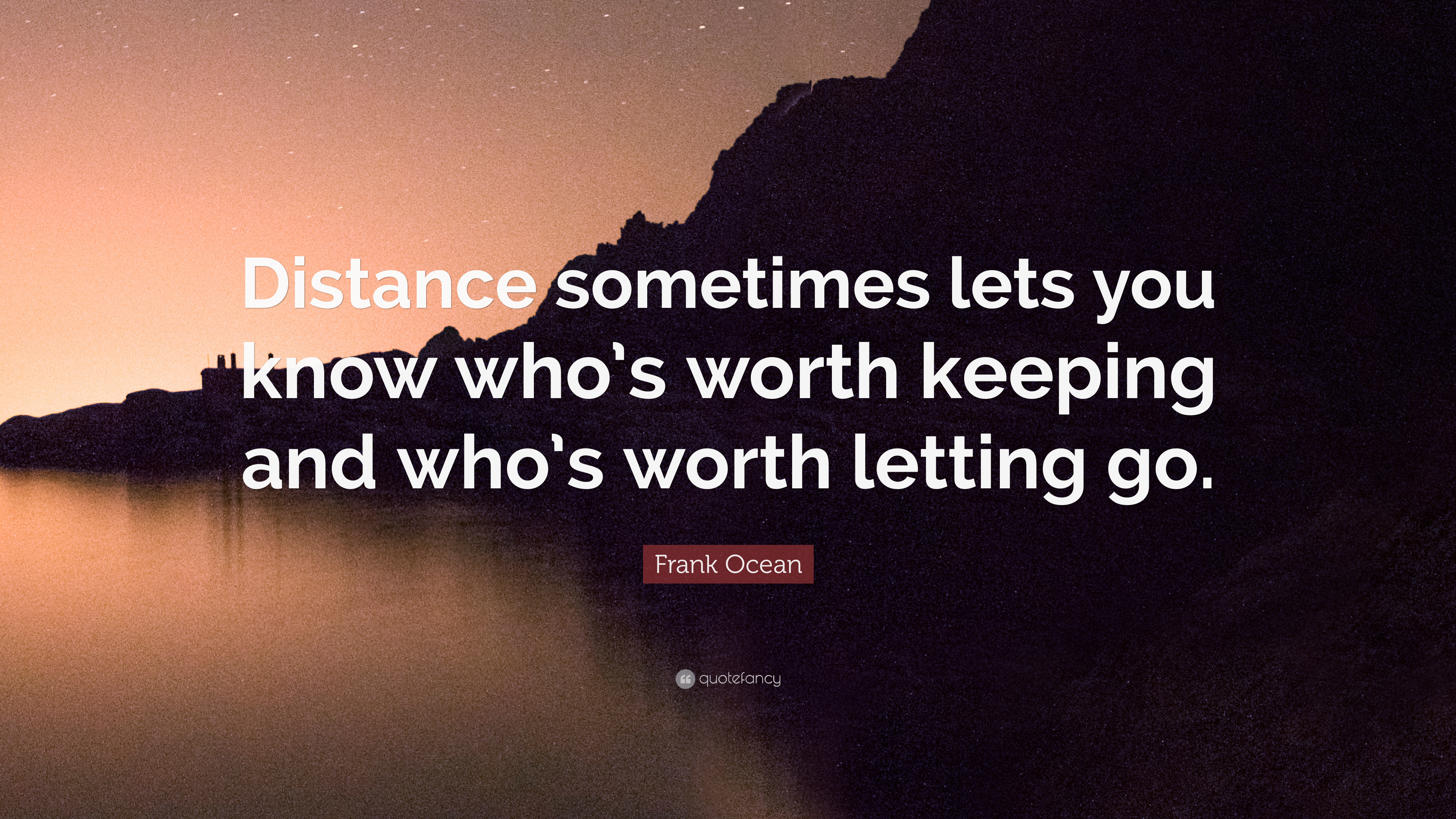 3840x2160 Frank Ocean Quote: “Distance sometimes lets you know who's worth keeping  and who's worth