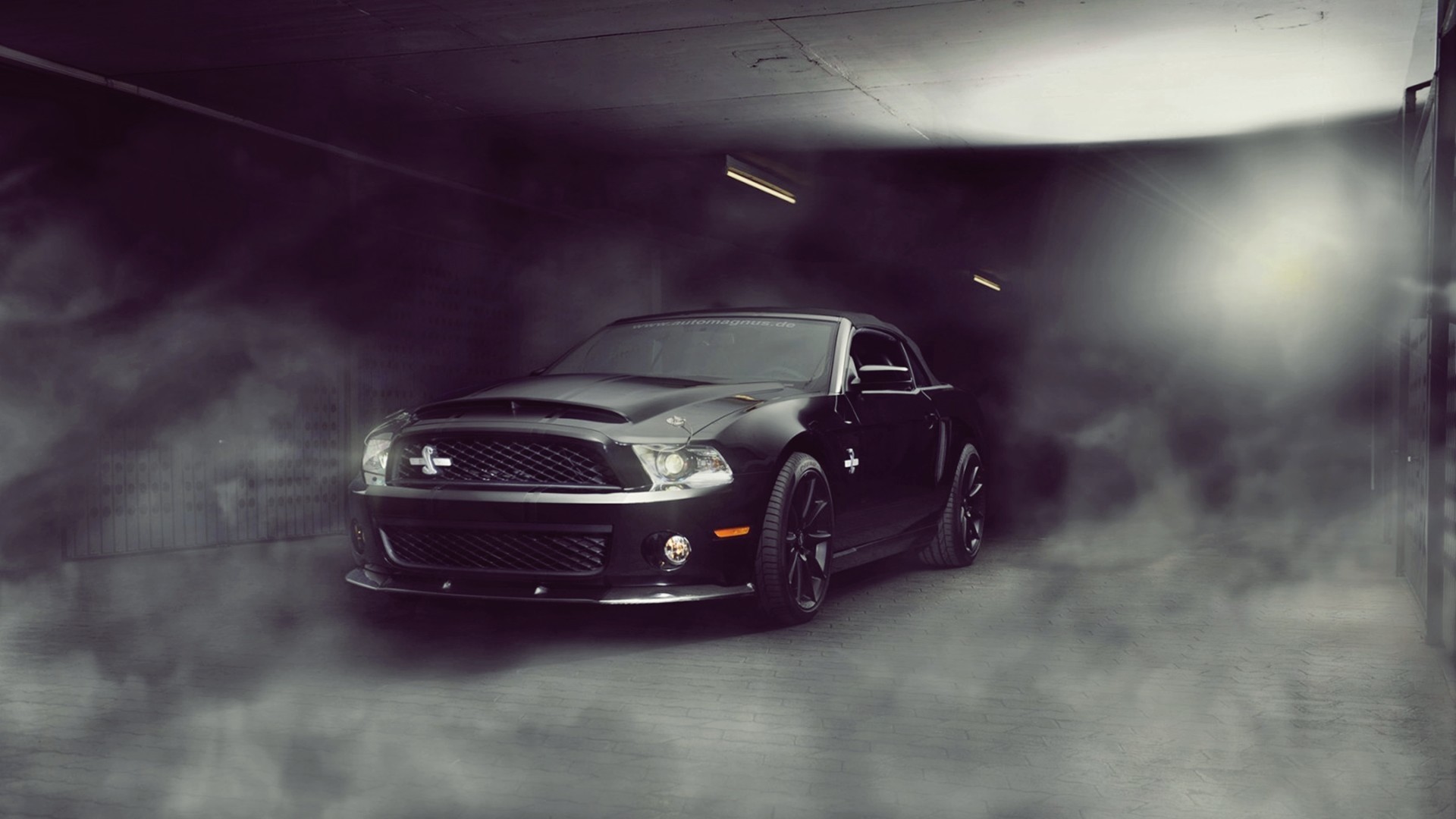 1920x1080 Black Cars Ford Mustang Knight Rider Lights Muscle Car Shelby GT500  SuperSnake Smoke