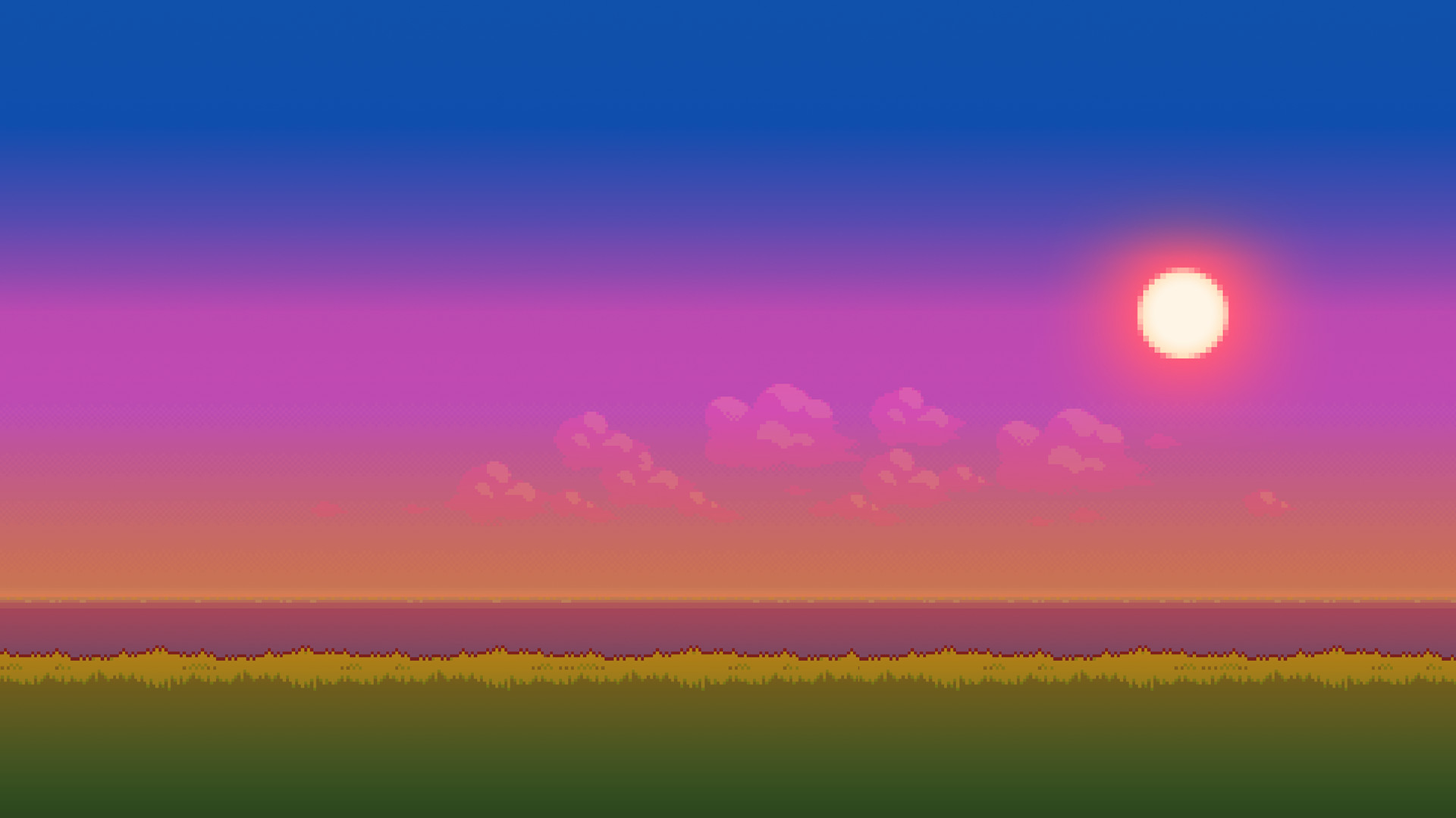 1920x1080 UPDATE: New version of the '8Bit Day' Wallpaper Set. Pixel wallpaper  changes based on time of day!