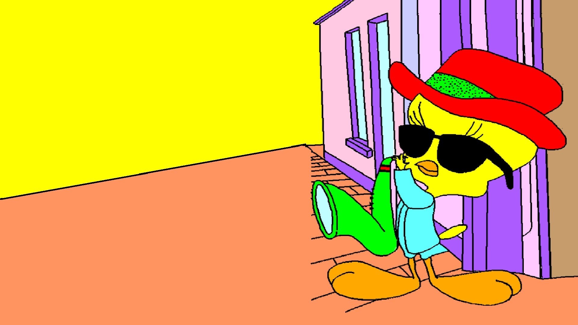1920x1080 Tweety Bird Playing Saxofon - Cartoon Coloring Pages - Coloring Book -  YouTube