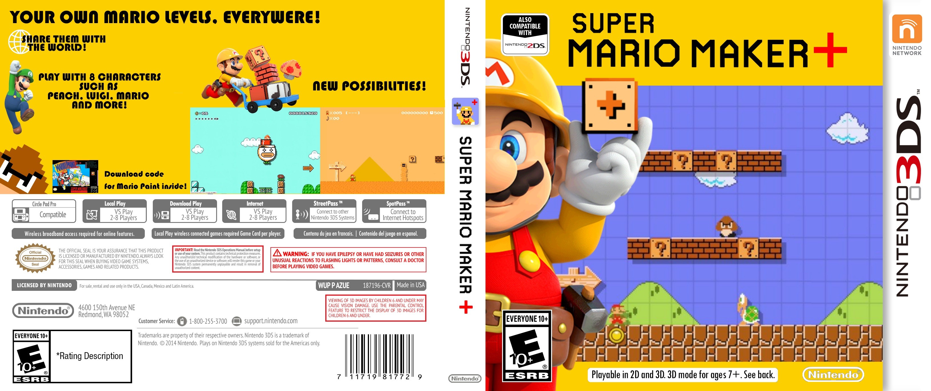 3260x1370 ... Super Mario Maker 3DS Box Art by ThePandaK