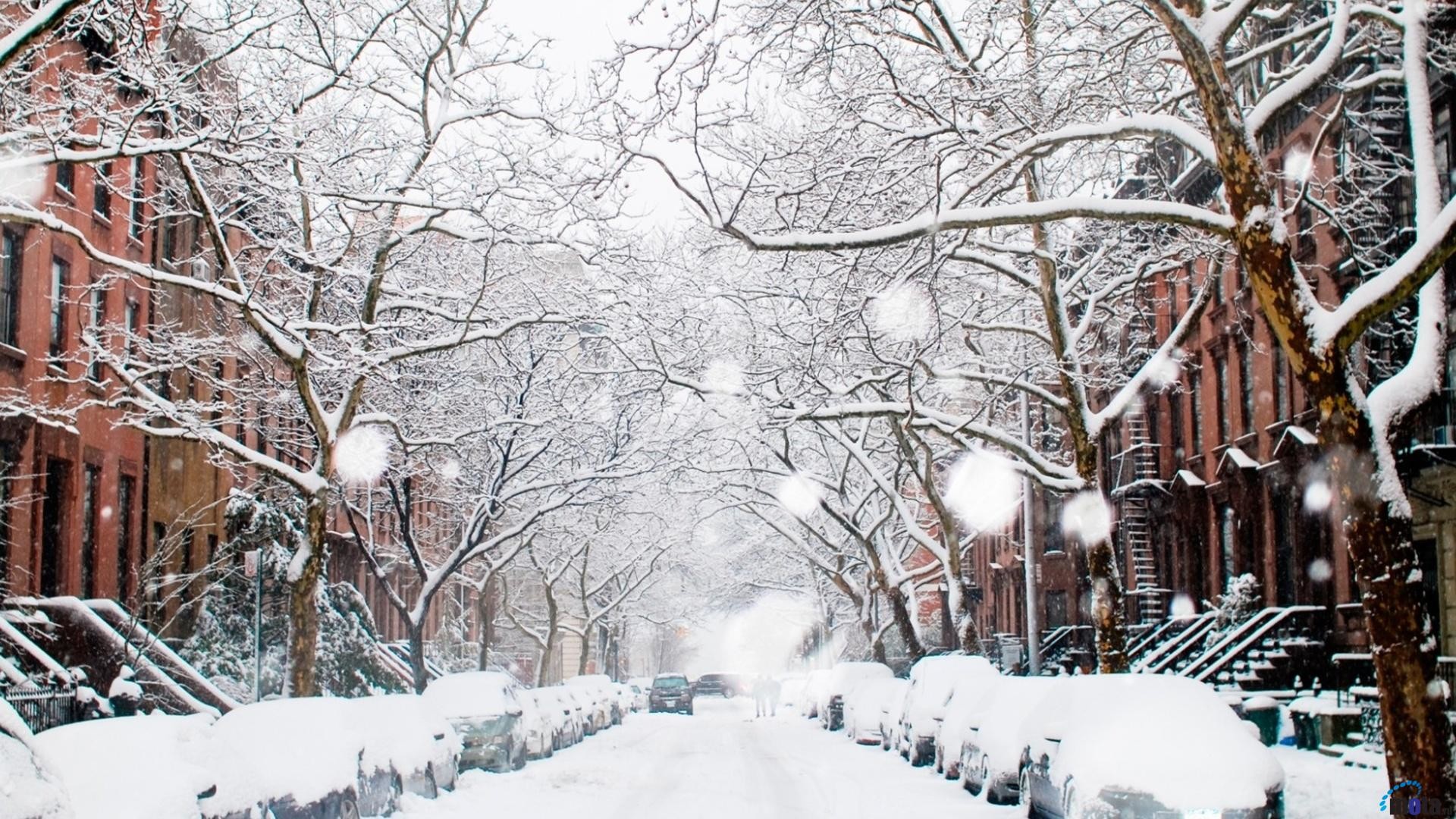 1920x1080 ... Download Wallpaper  Street, City, Snow, Weather Full HD .
