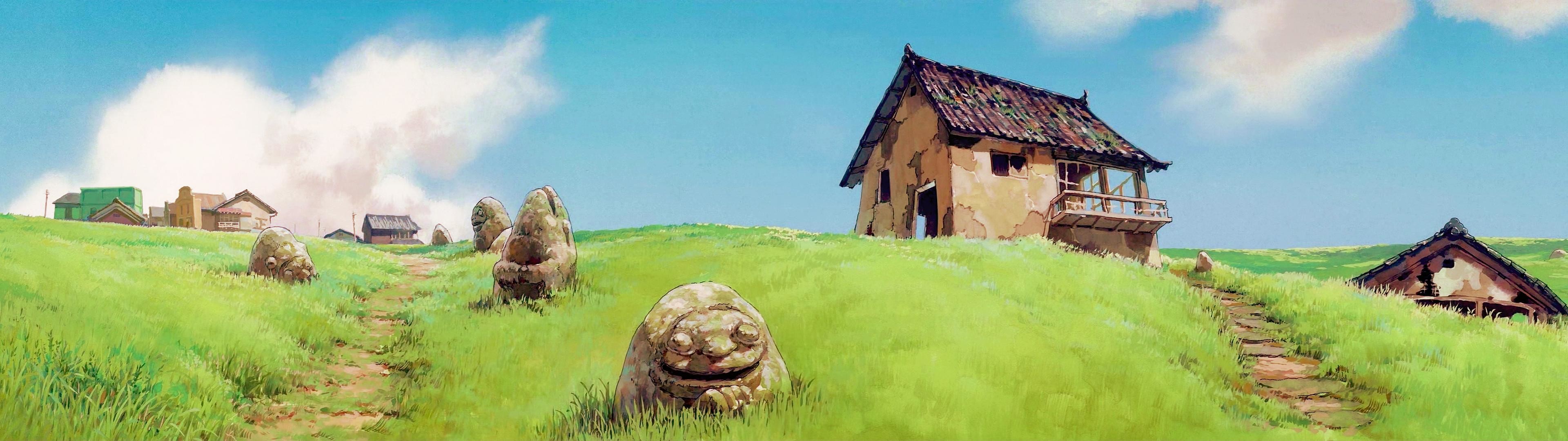 3840x1080 Reuploading the Dual Monitor Studio Ghibli Wallpapers I saw here a while  back, in case some people didn't get them. Spirited AwayEnvironment ...