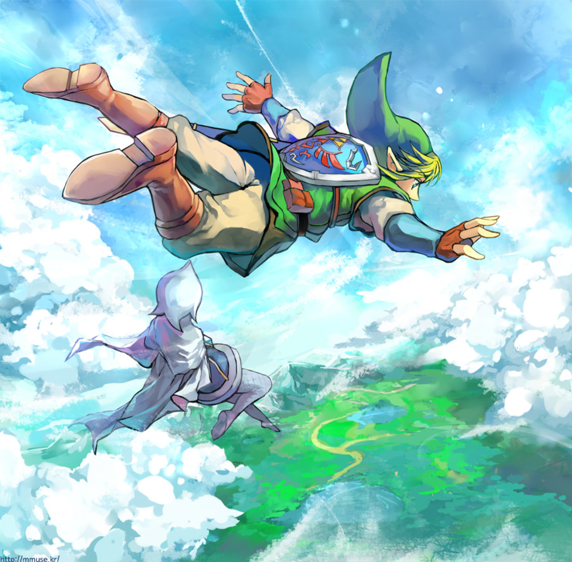2000x1964 The Legend of Zelda: Skyward Sword Wallpaper Freefalling