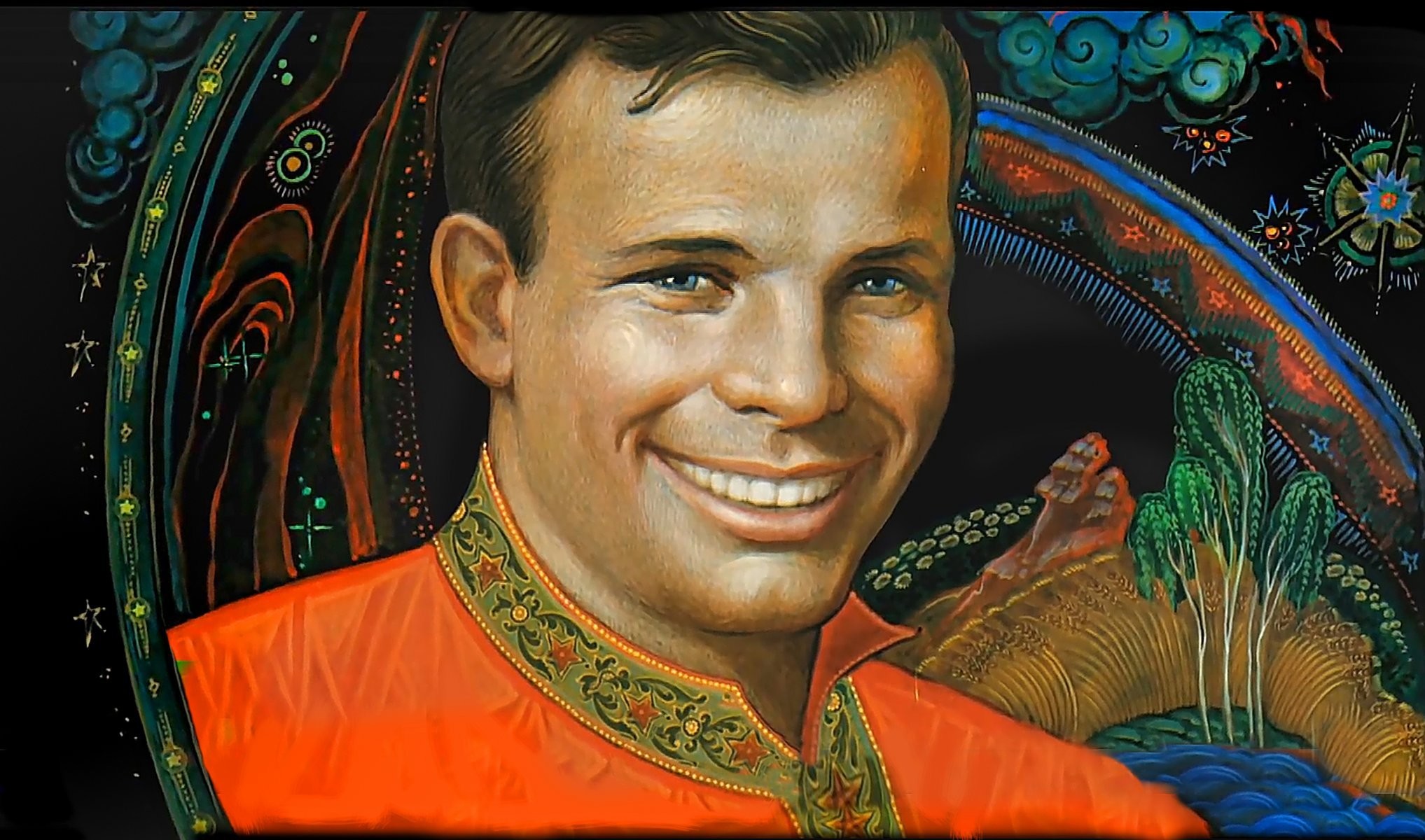 2035x1200 yuri gagarin cosmonaut legend hero smile