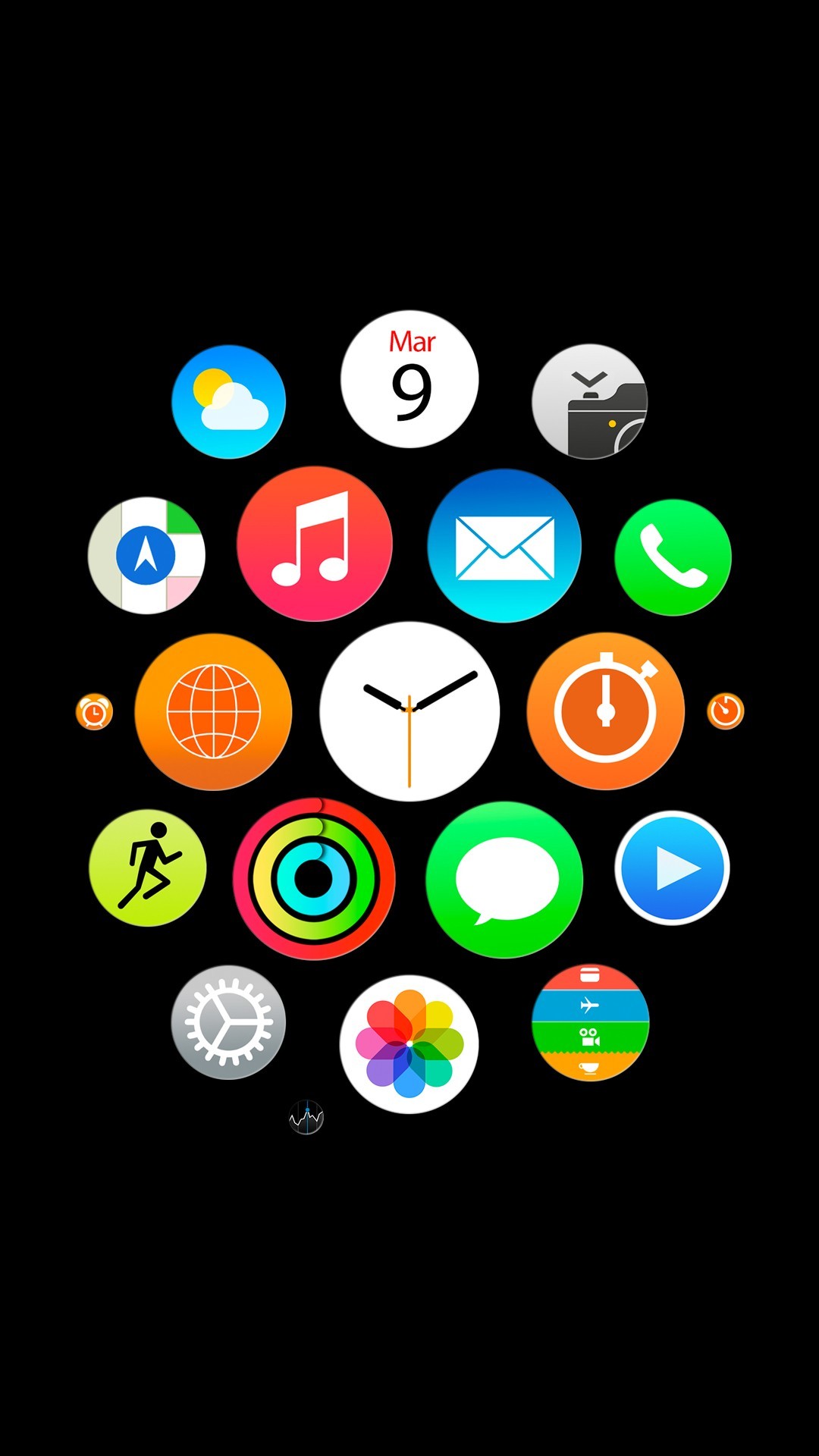 1080x1920 ... Black Apple Watch wallpaper for iPhone 6 ...