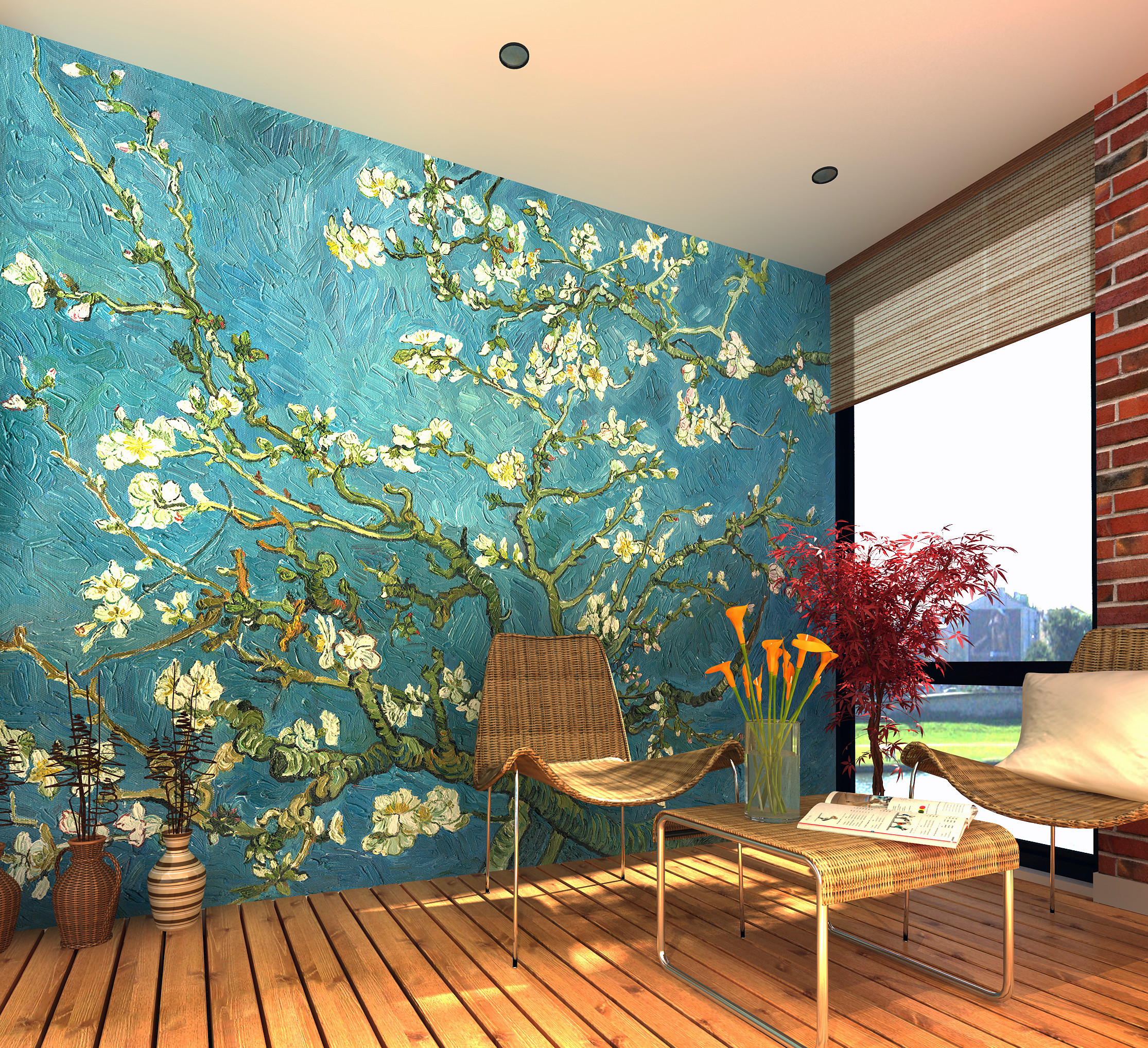 2230x2035 Van Gogh - Almond Blossom - Wall mural, Wallpaper, Photowall, Home decor,