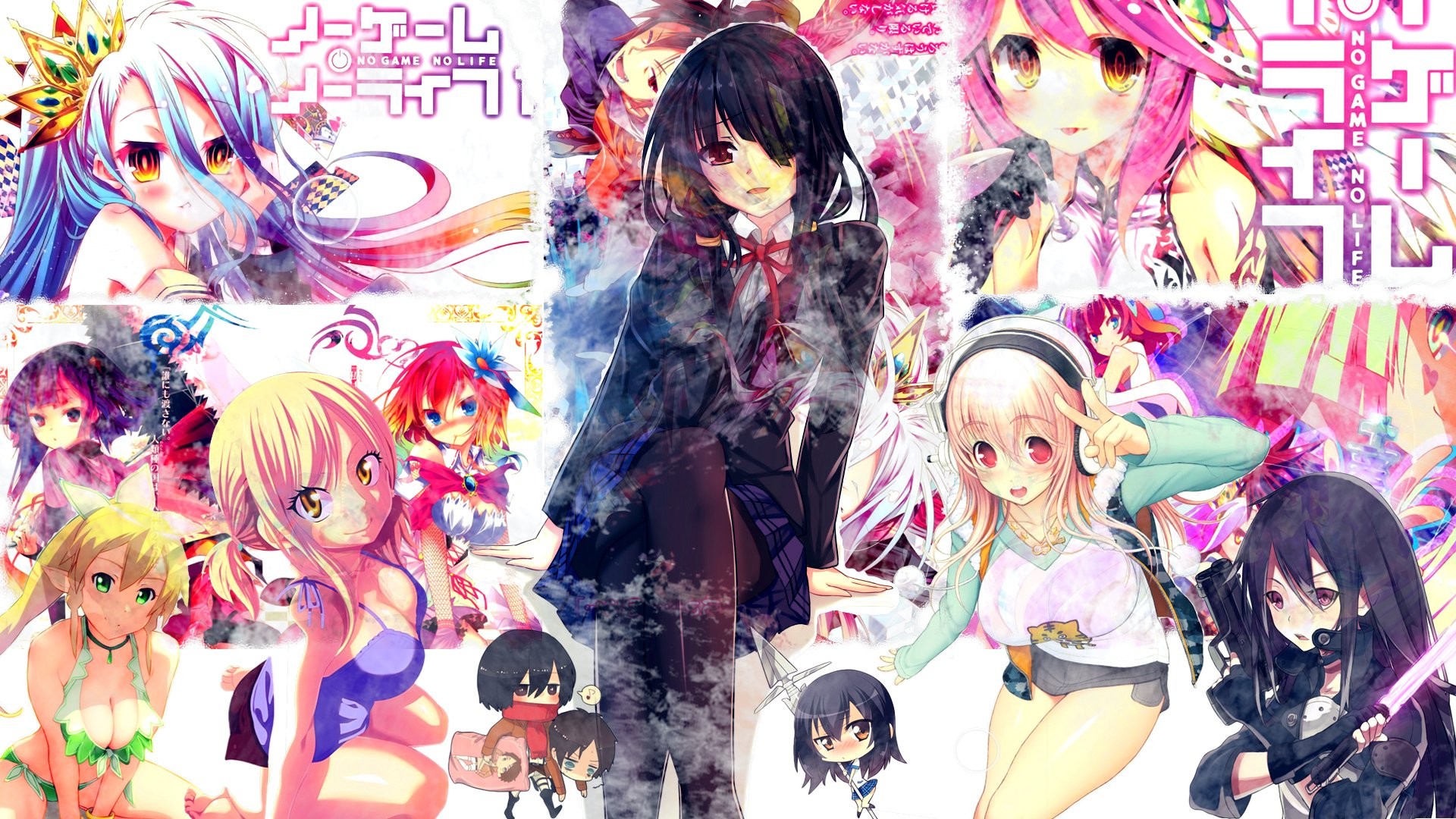 1920x1080 Anime - Crossover No Game No Life Leafa (Sword Art Online) Yukina (Yu