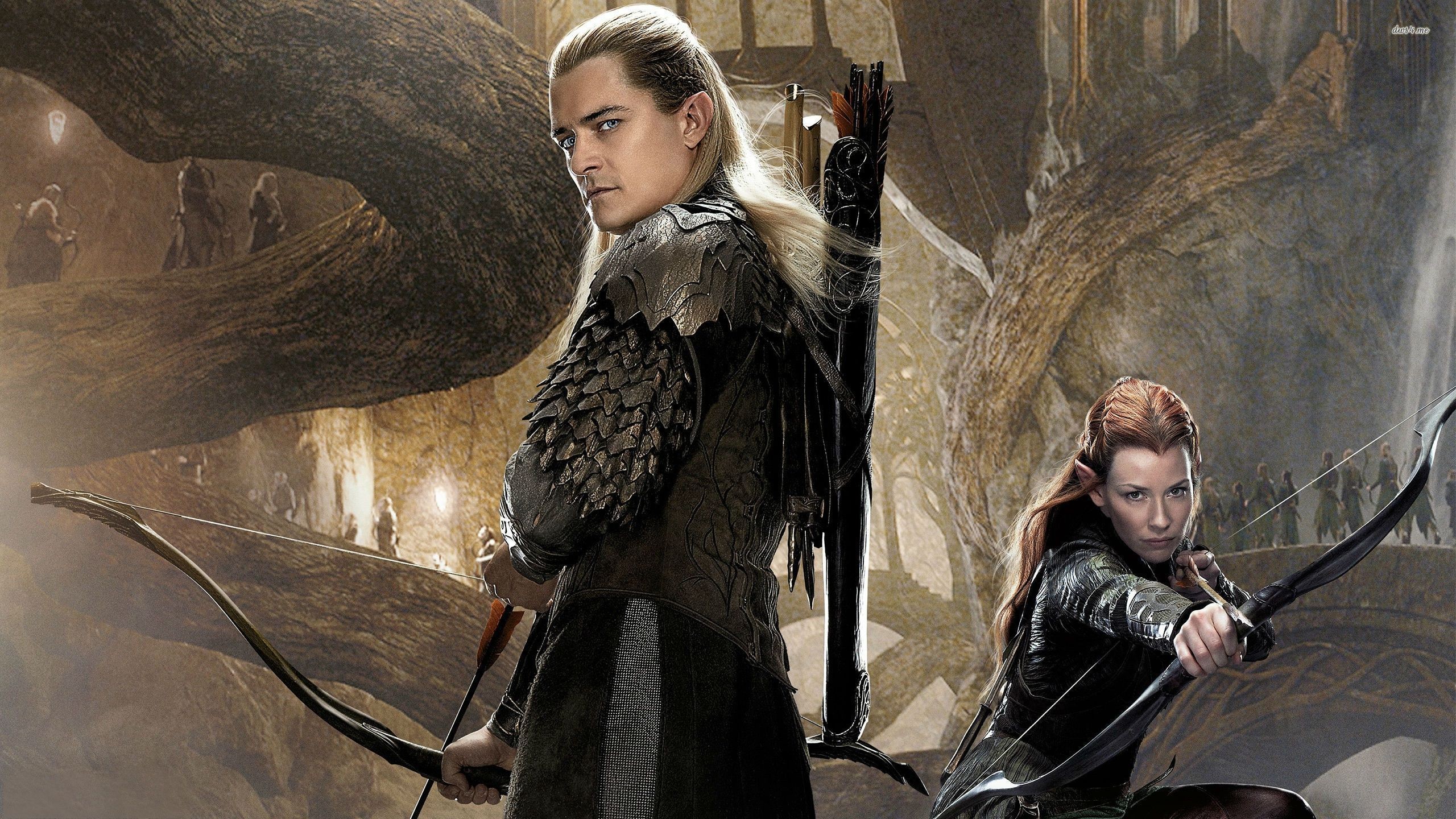 2560x1440 ... Legolas and Tauriel - The Hobbit - The Desolation of Smaug wallpaper   ...