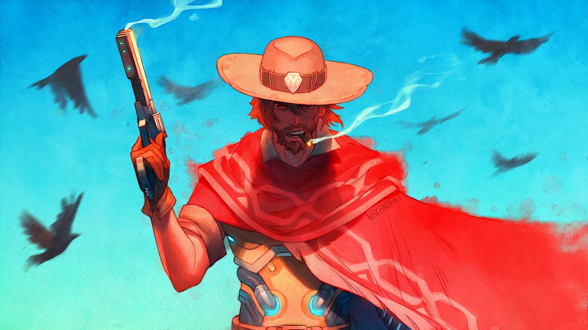 1920x1080 ... McCree. Featuring great artwork of the western outlaw with his trusty  six-shooter. In action, keeping peace and dealing out justice on the  enemies with ...