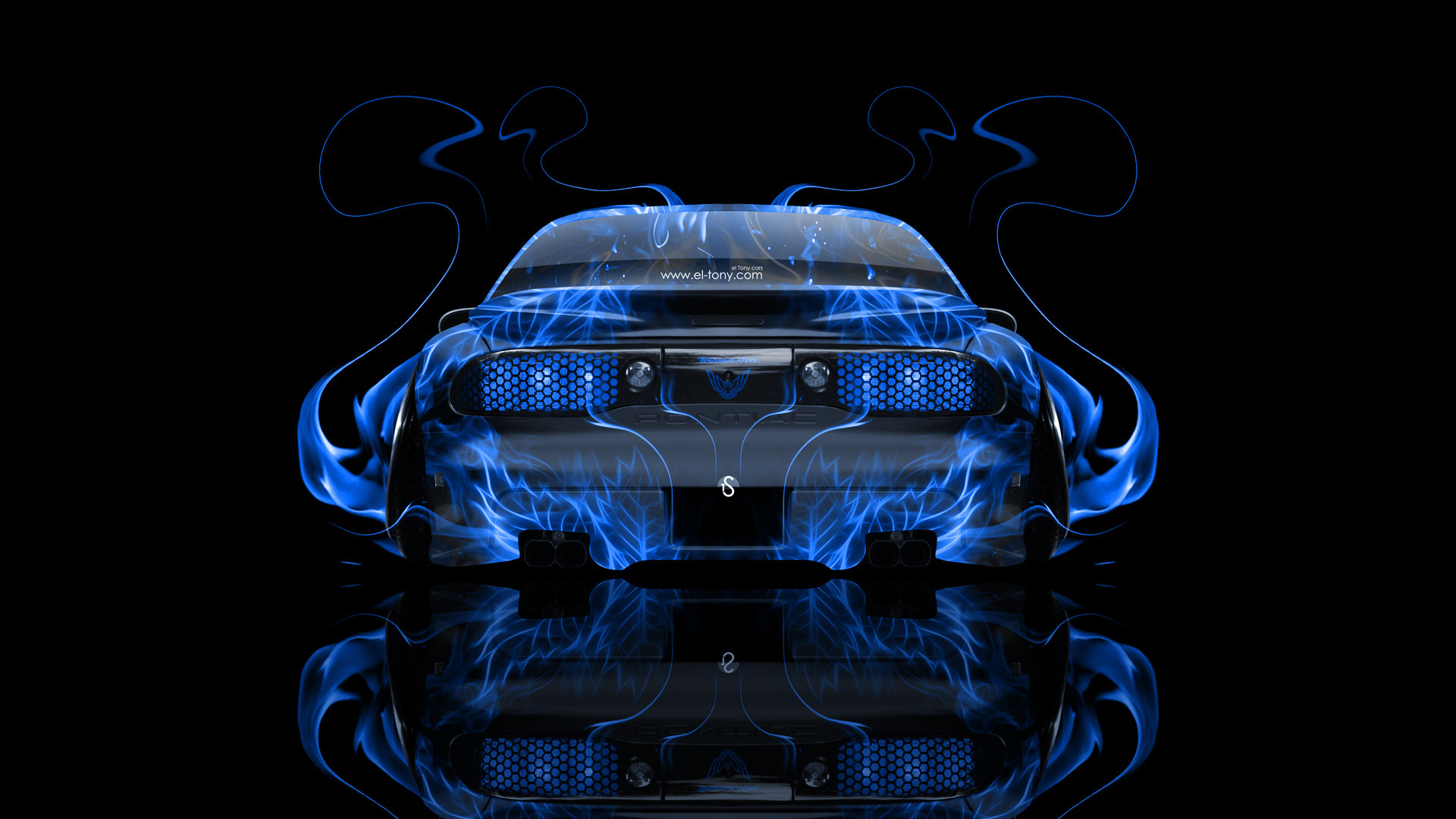 1920x1080 ... Pontiac-Firebird-Back-Blue-Fire-Abstract-Car-2014- ...