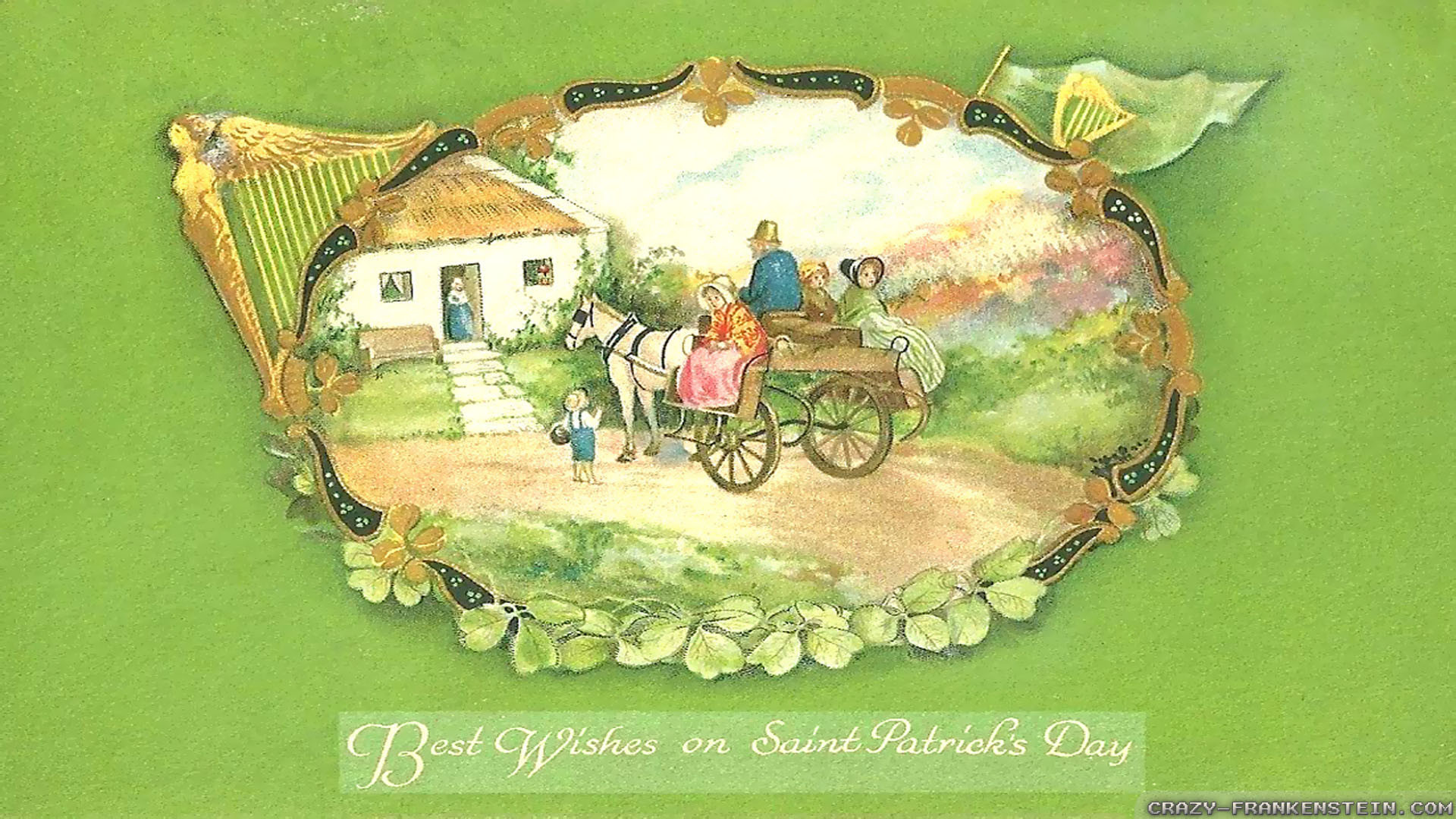 1920x1080 Wallpaper: Vintage Saint Patricks day cards wallpapers. Resolution:  1024x768 | 1280x1024 | 1600x1200. Widescreen Res: 1440x900 | 1680x1050 |  1920x1200
