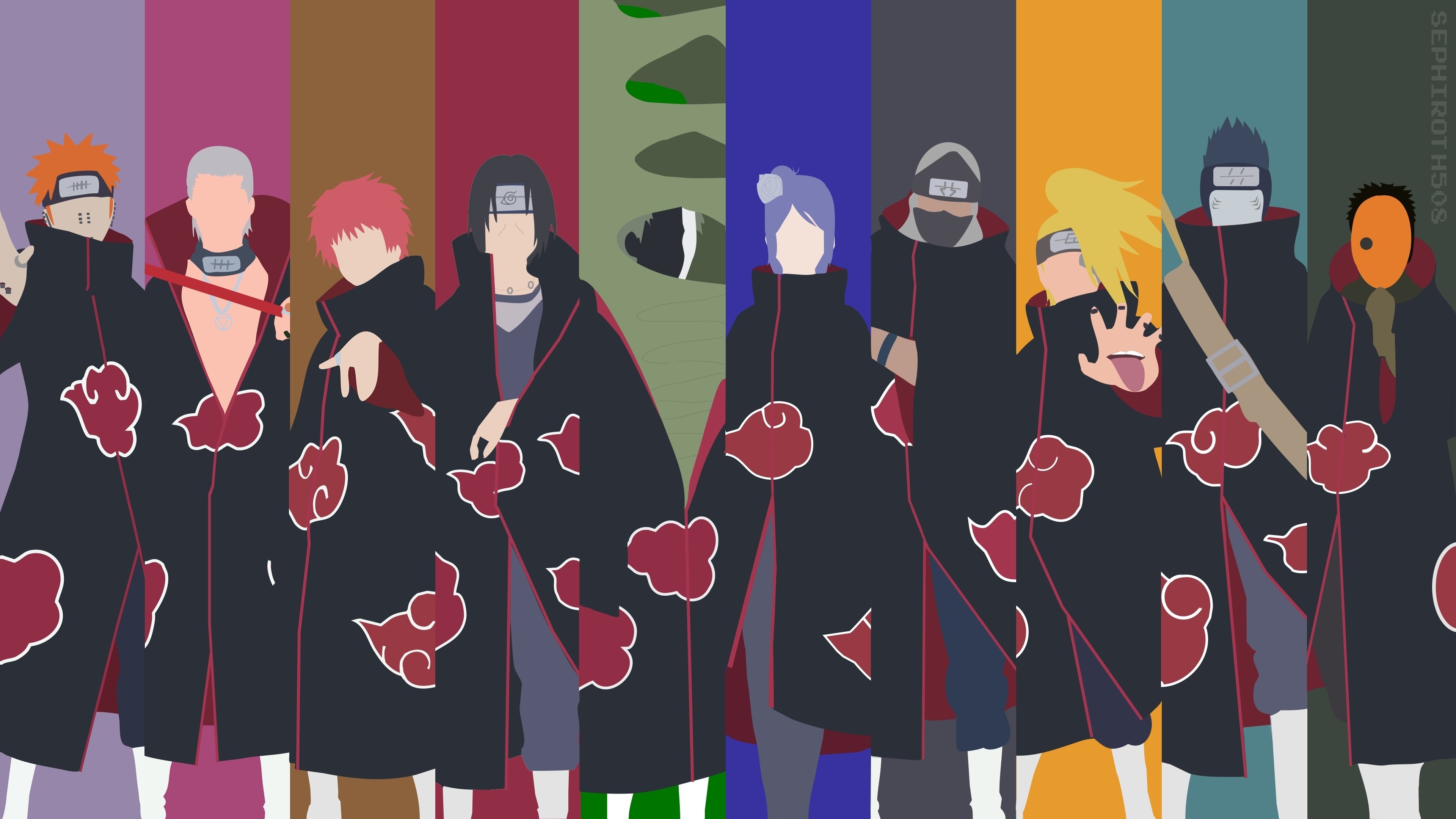 3840x2160  wallpaper Collage, Naruto, characters