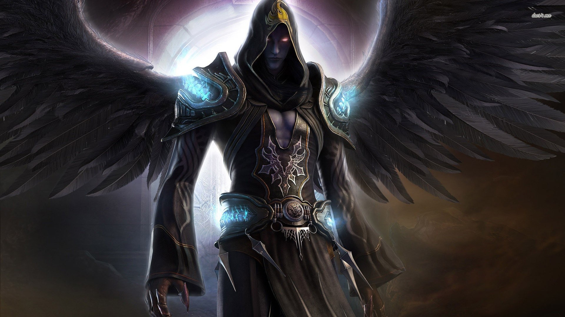 1920x1080 Dark Angel Wings Dark Fantasy Magician Force Angels R