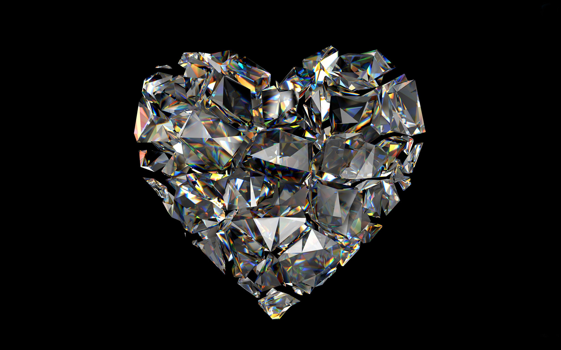 1920x1200 Heart Diamond Wallpaper HD 48973