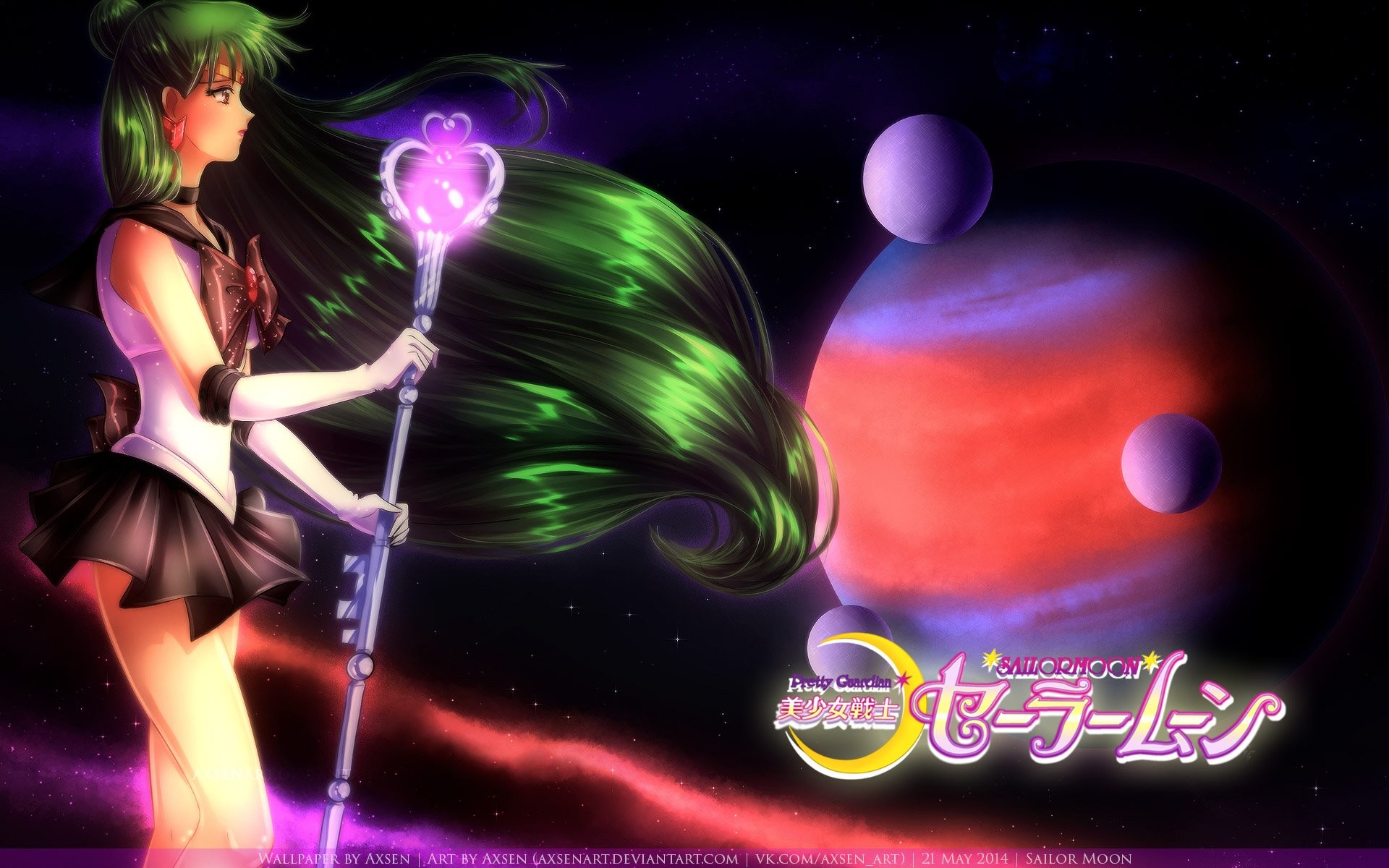 1920x1200 Sailor Moon Planets Setsuna Meiou Sailor Pluto Mage Staff Hair Anime Girls  Space wallpaper |  | 356377 | WallpaperUP