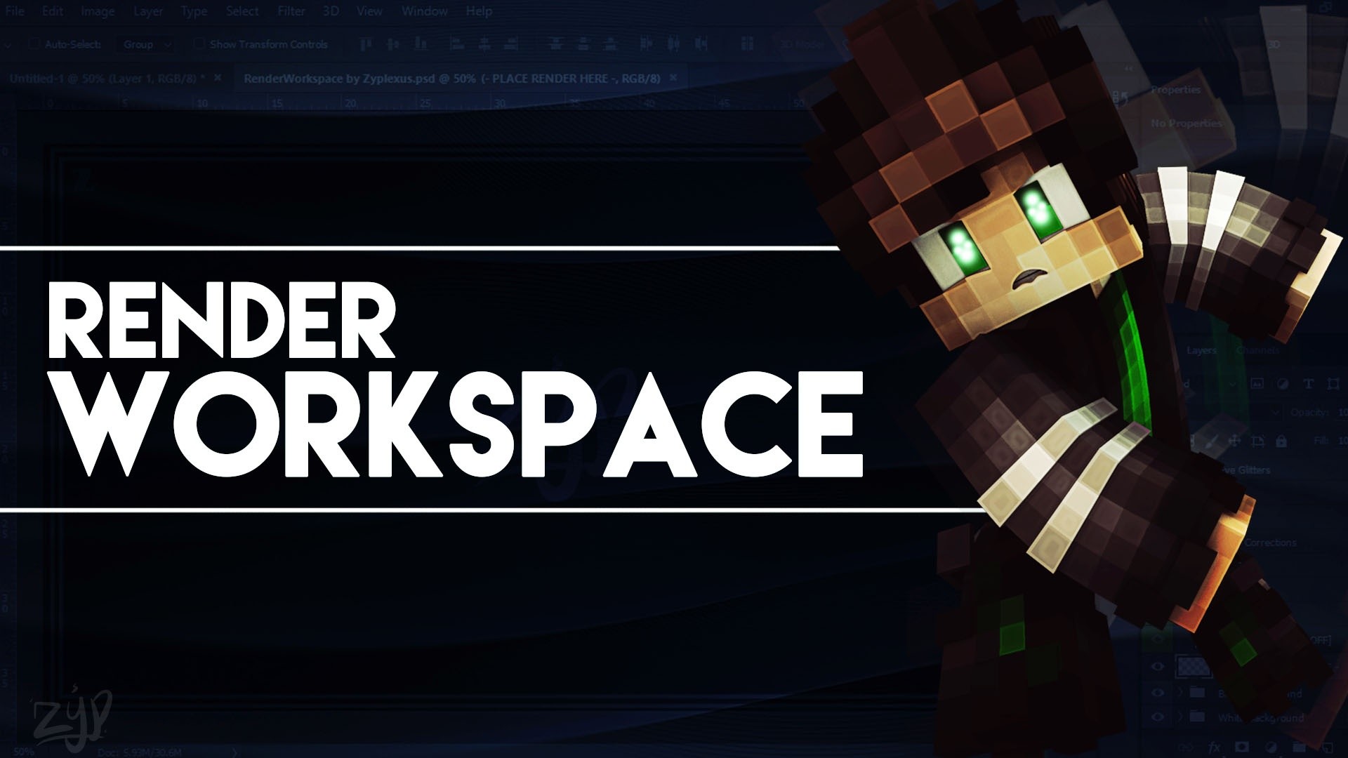 1920x1080 Minecraft Render Workspace with Color Corrections and Eye Glitters ...