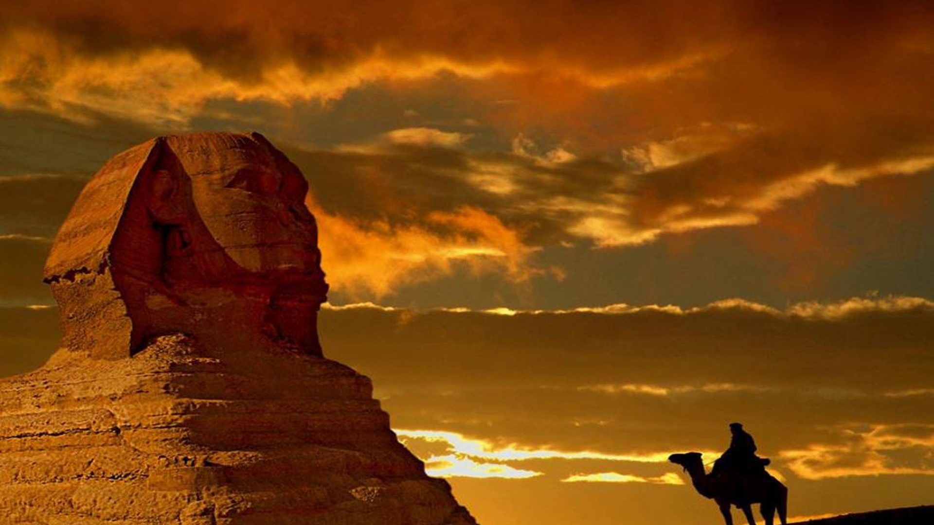 1920x1080 Sphinx Sunset Amazing Setting Sun Egypt Wallpaper