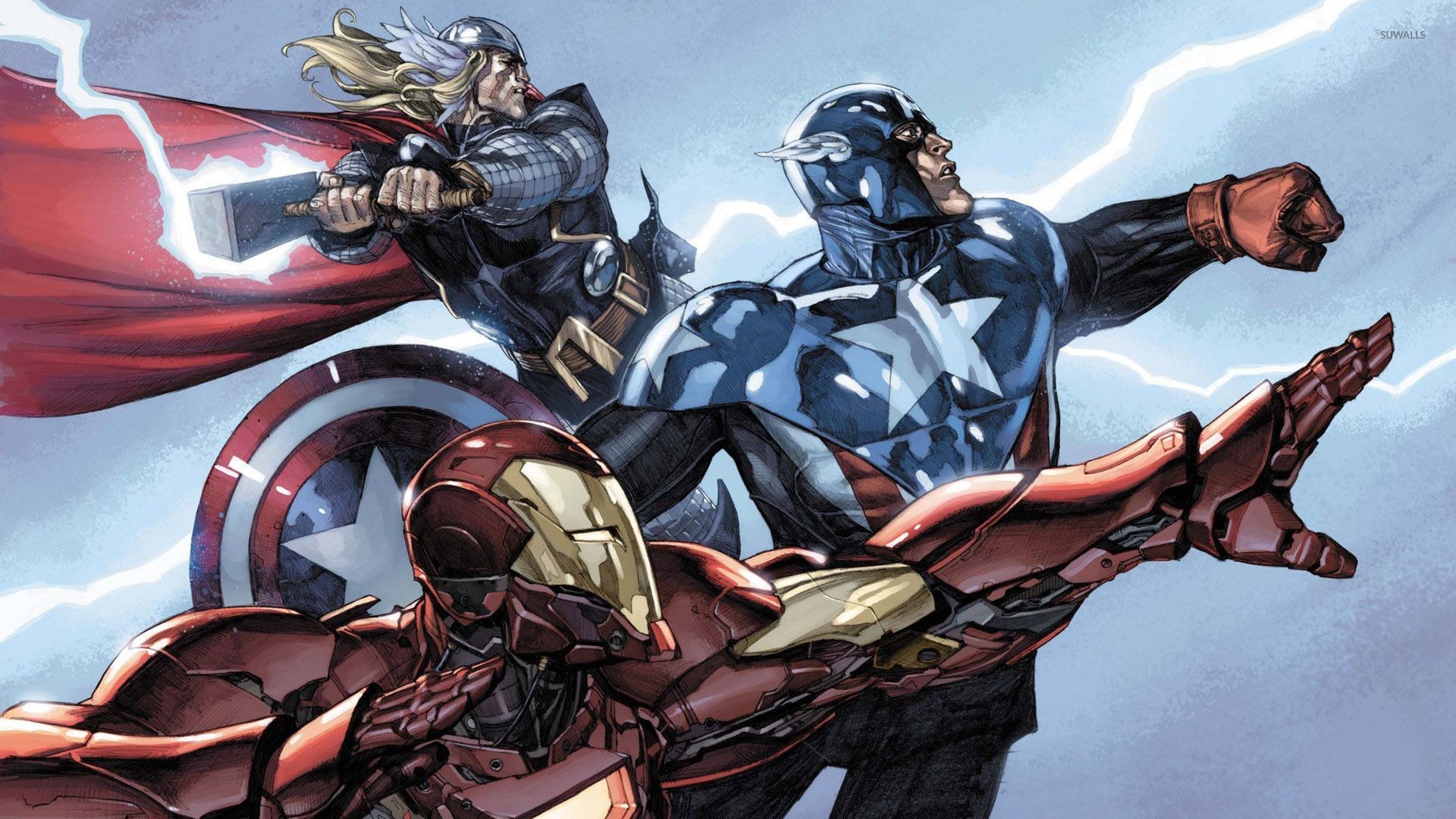 1920x1080 Thor, Captain America and Iron Man wallpaper  jpg