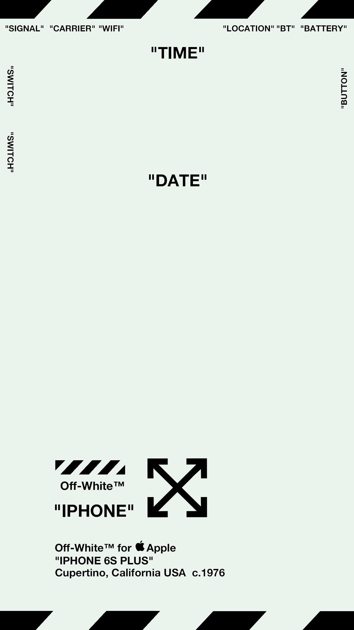 1242x2208 Off-White Lock Screen Wallpaper ver. 1 "MINT GREEN" (Specifically for iPhone  6s Plus Only)