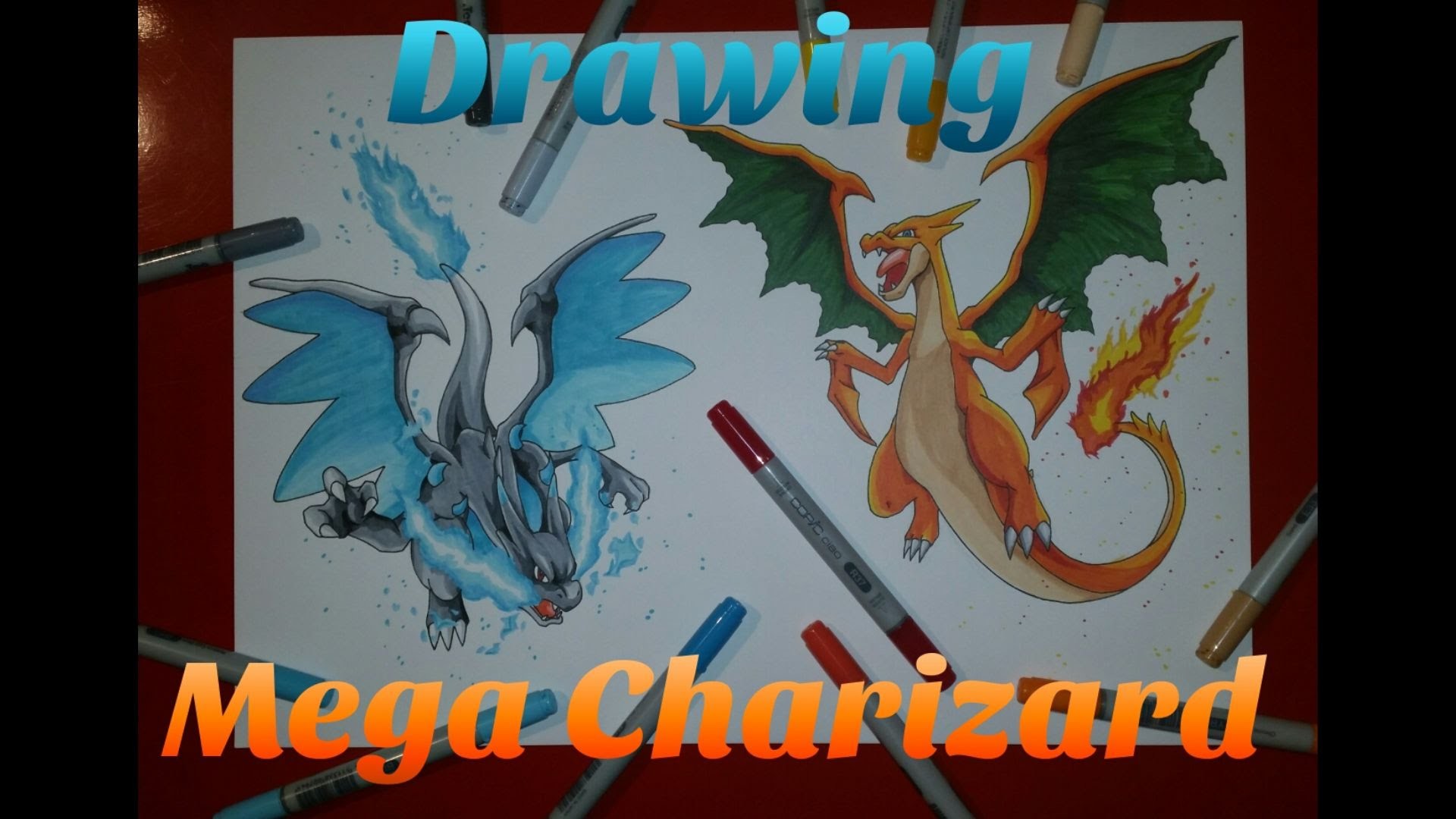 1920x1080 Drawing Mega Charizard / Mega Charizard X | Pokemon | TolgArt - YouTube