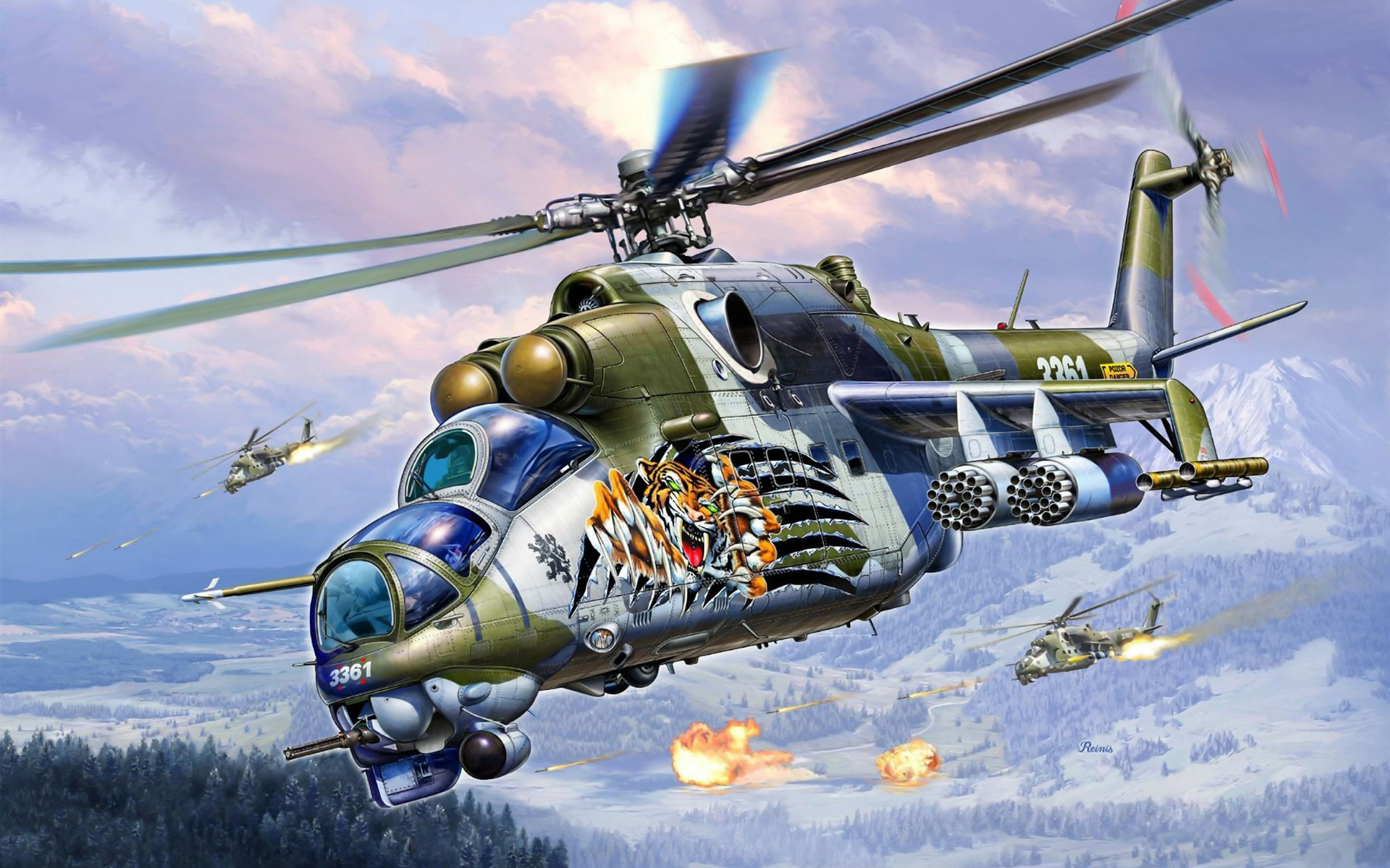 1920x1200 Art vertalet Mi-24 Soviet Russian transport military helicopter wallpaper |   | 97466 | WallpaperUP
