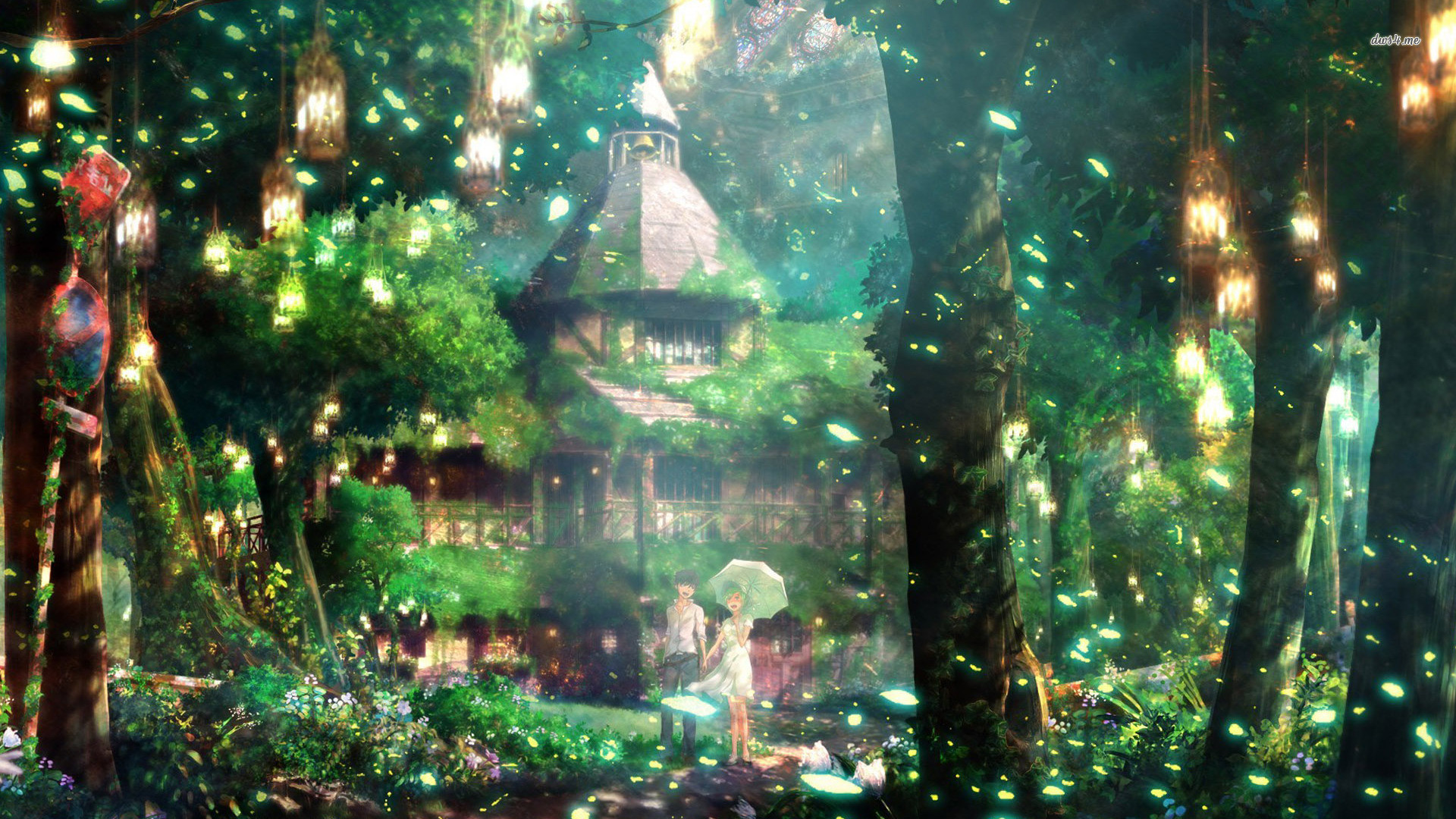 1920x1080 Magical forest Anime HD desktop wallpaper, Forest wallpaper, Couple  wallpaper - Anime no.