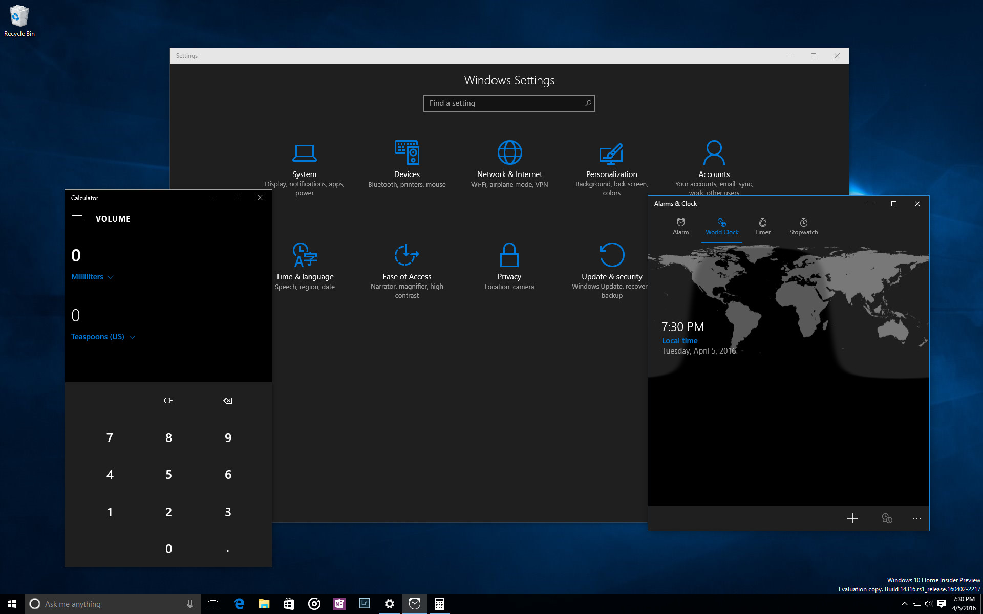 1920x1200 Latest Windows 10 Build brings Bash, dark theme, Cortana .