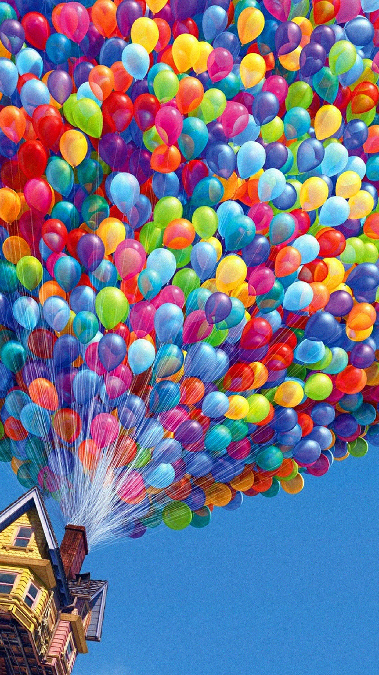 1242x2208 Colorful Balloons House Up Movie Android Wallpaper free download