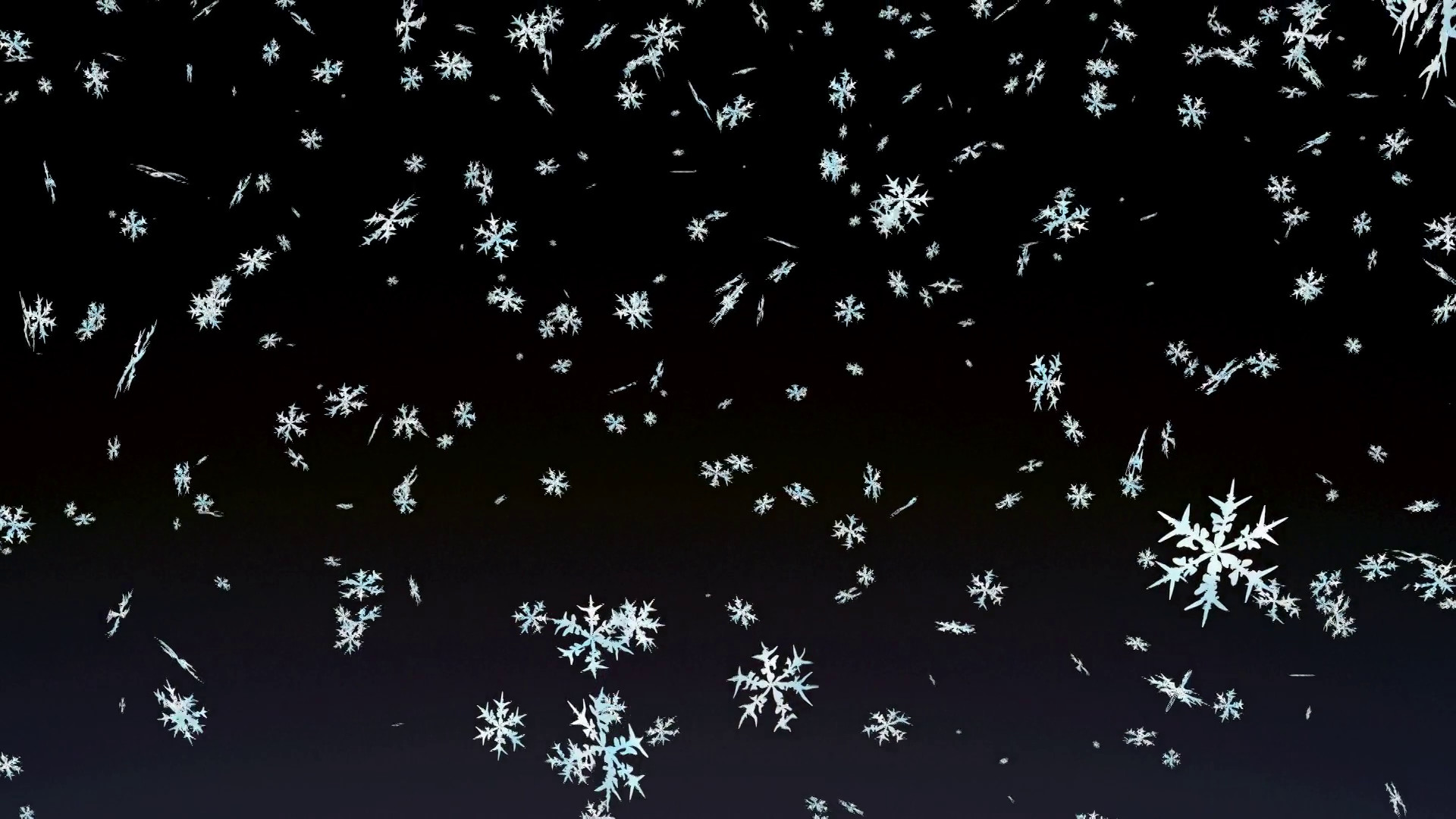1920x1080 Animated falling snow flakes with slightly frosty light blue texture on  each flake. Nigh sky background. Sky color ranges from black to dark blue  to imitate ...