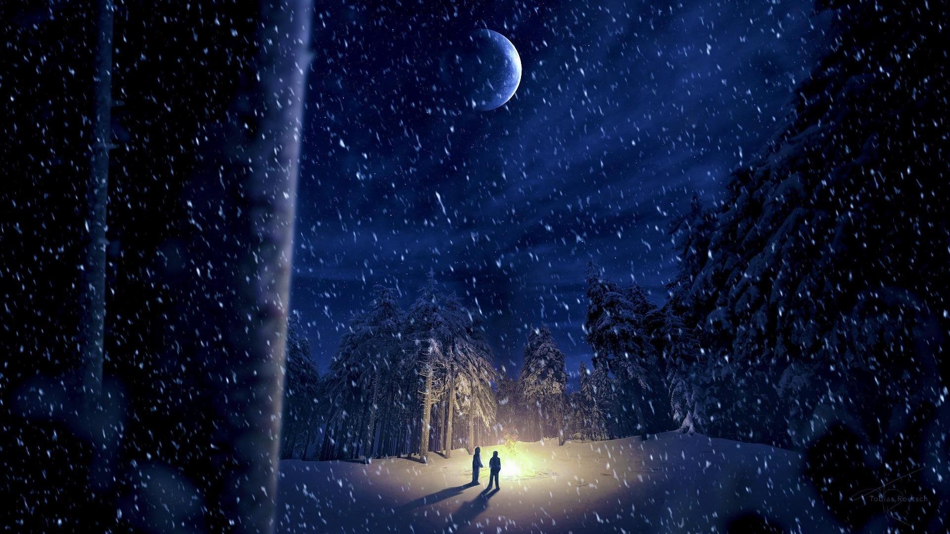 1920x1080 Winter-Night-In-Moonlight-Wallpaper-for-PC