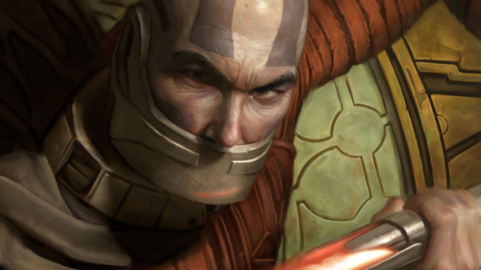 1920x1080 Preview wallpaper star wars, knights of the old republic, man, sword, weapon